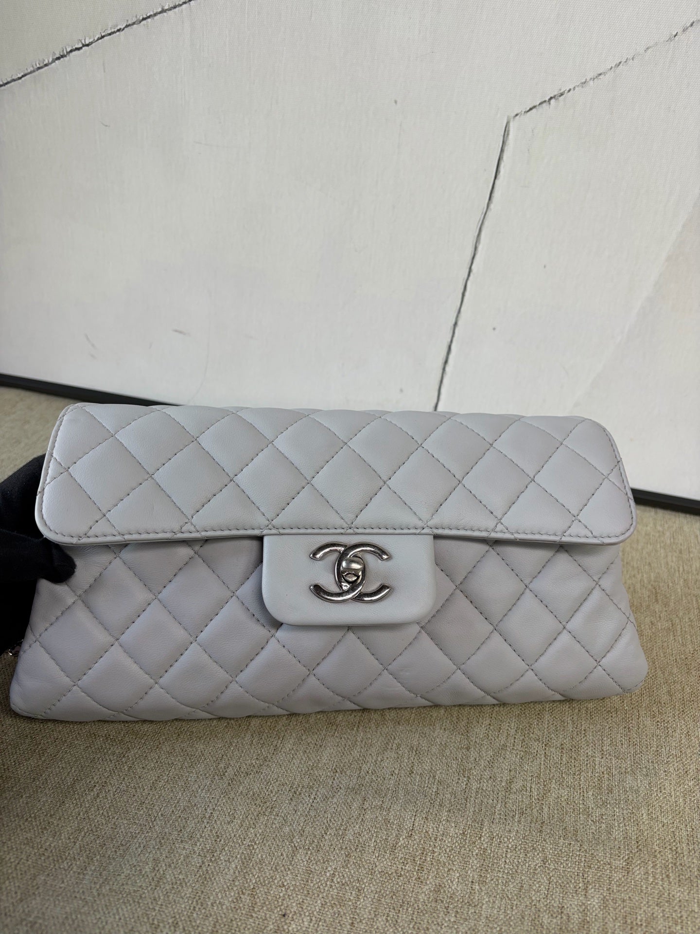 Chanel - Classic Flap Baguette Chain Bag - Lambskin leather - Grey - (Small)