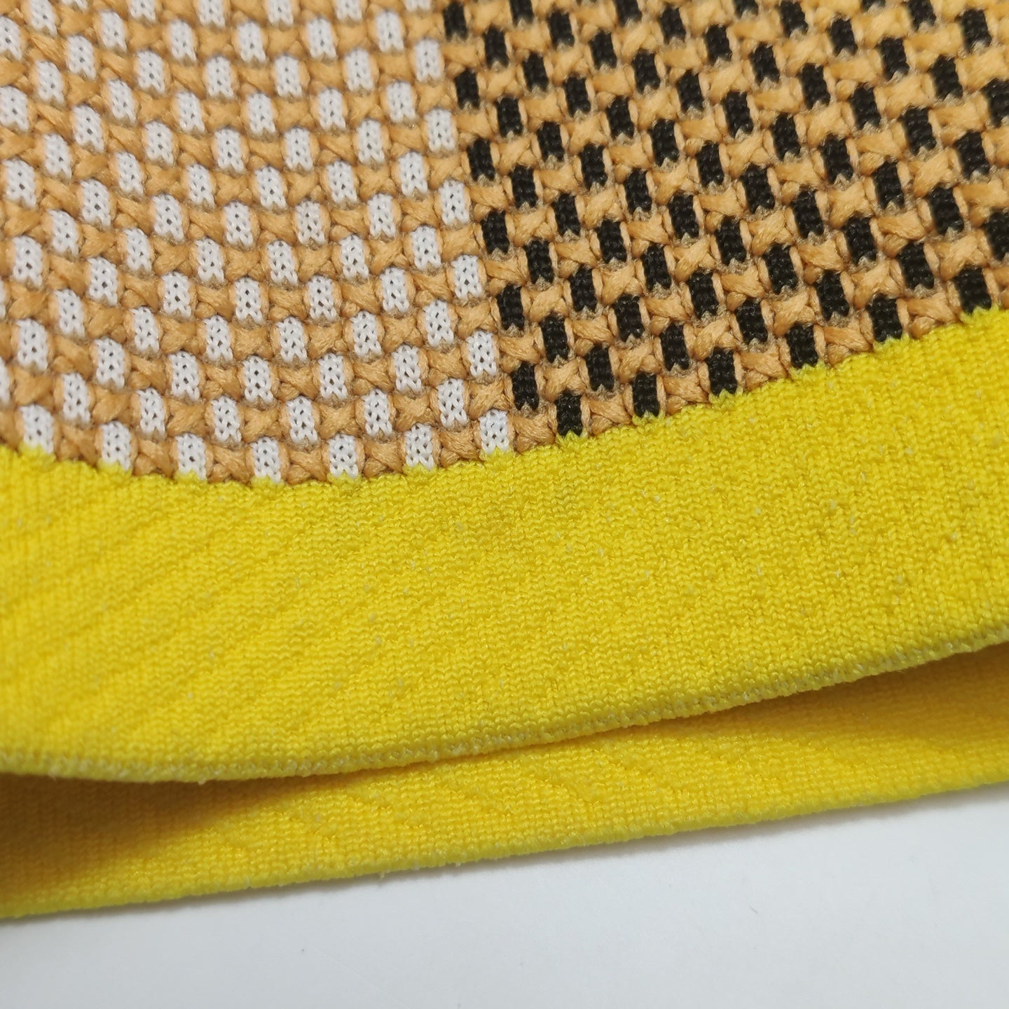 Burberry - Woven Logo and Check Tote Bag - Woven textile and leather - Mustard Yellow, Black, Yellow, Red, and White - (Large)