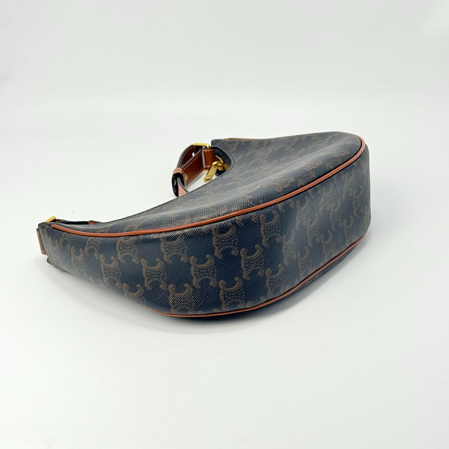Celine - Ava Bag - Triomphe canvas with calfskin leather trim - Brown - (mini)