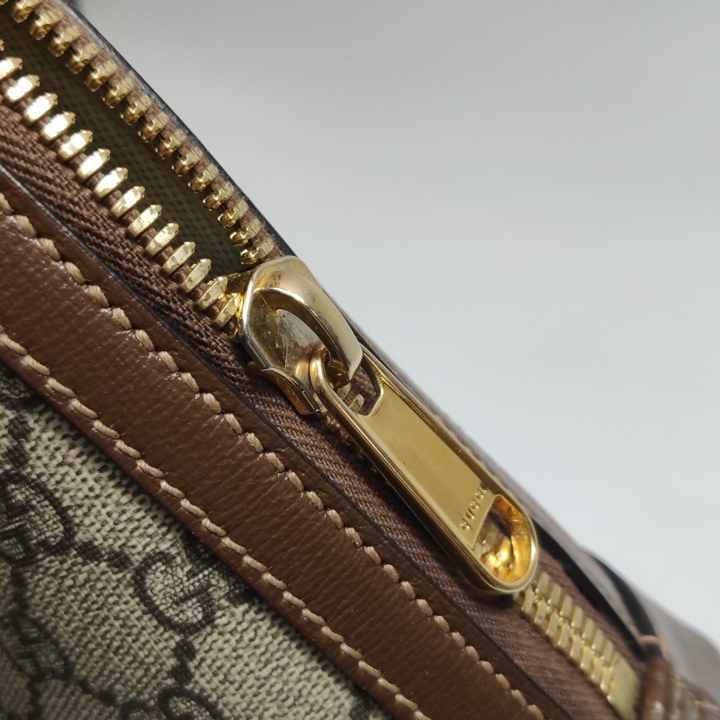 Gucci - Horsebit 1955 - GG Supreme canvas with leather trim - Beige and Brown - (small)