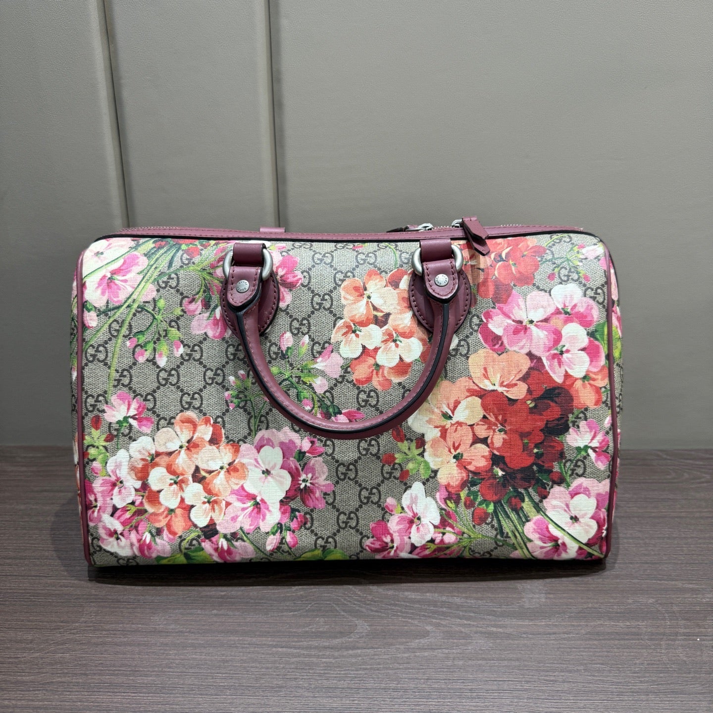 Gucci - GG Blooms Boston Bag - Coated canvas with leather trim - Multicolour - (Medium)