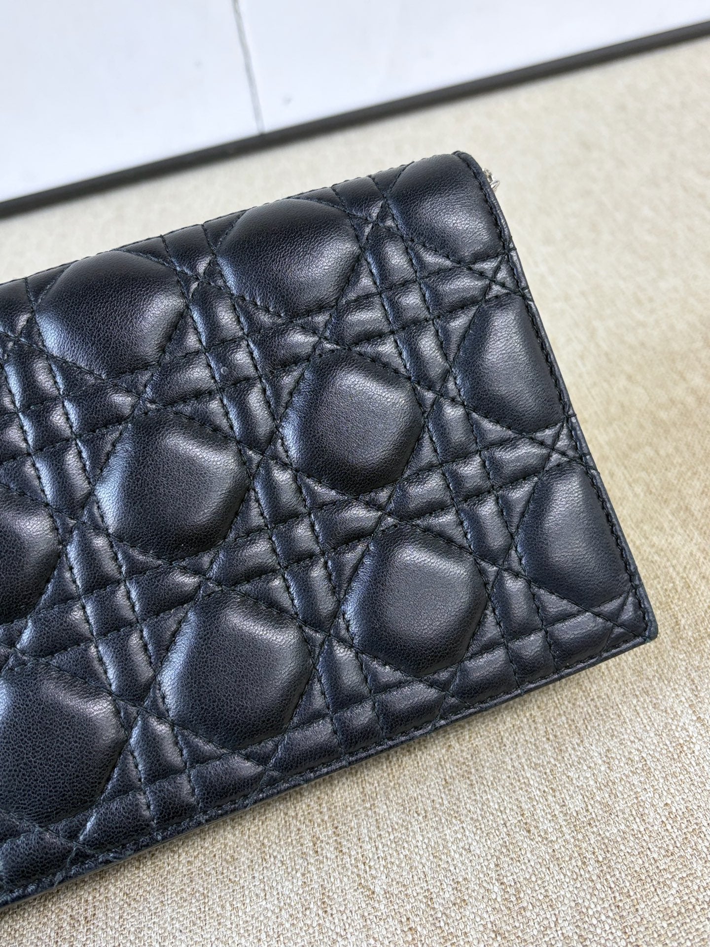 Dior - Lady Dior Wallet on Chain - Lambskin leather - Black - (Small)