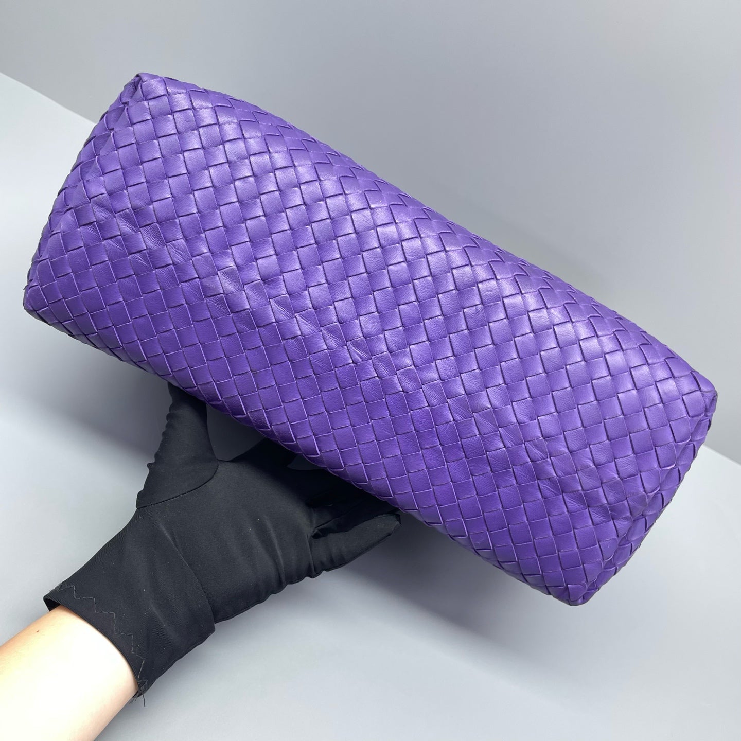 Bottega Veneta - Intrecciato Double Bridge Tote - Leather - Purple - (medium)