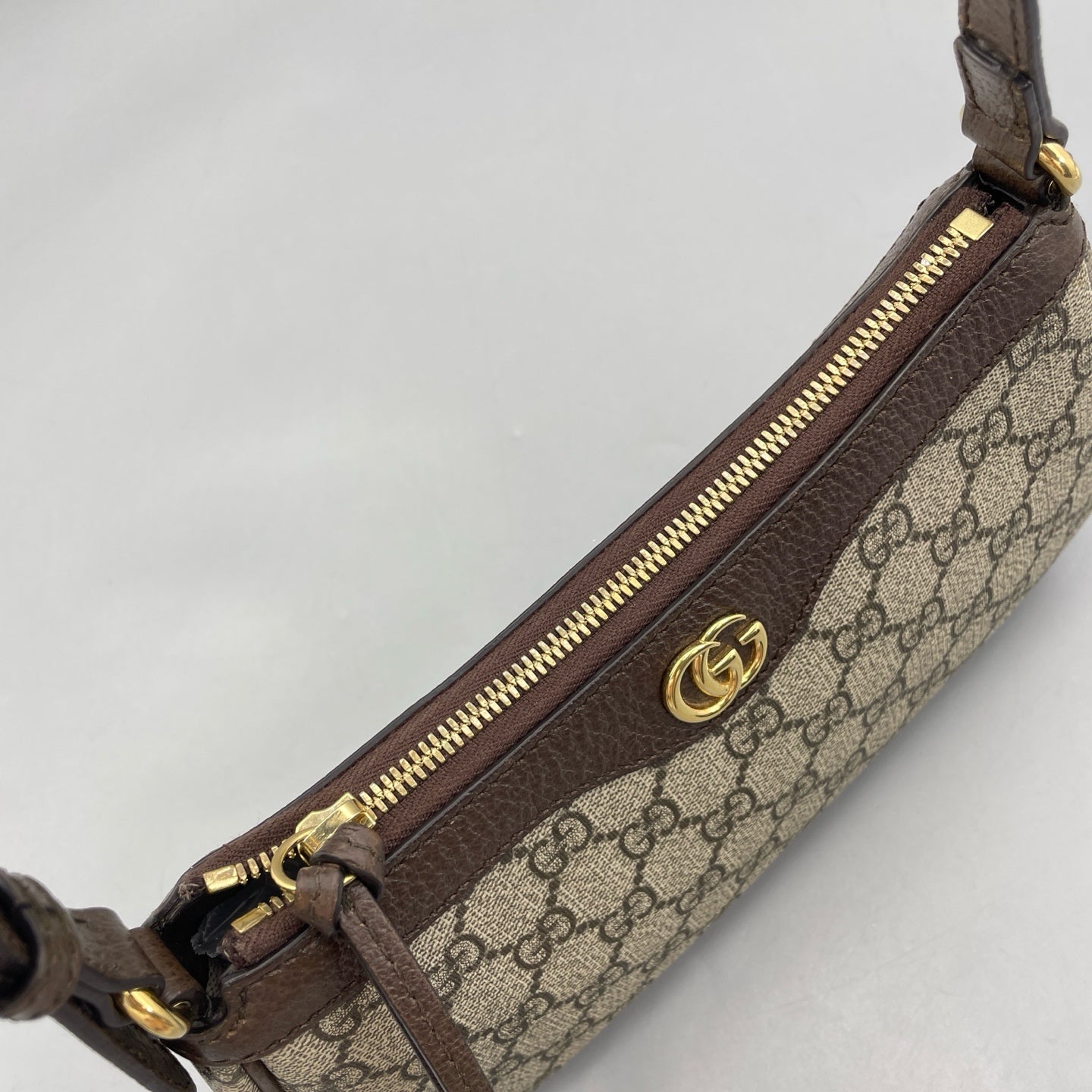 Gucci - Ophidia Shoulder Bag - GG Supreme canvas with leather trim - Beige and Brown with Gold-Tone Hardware - (mini)