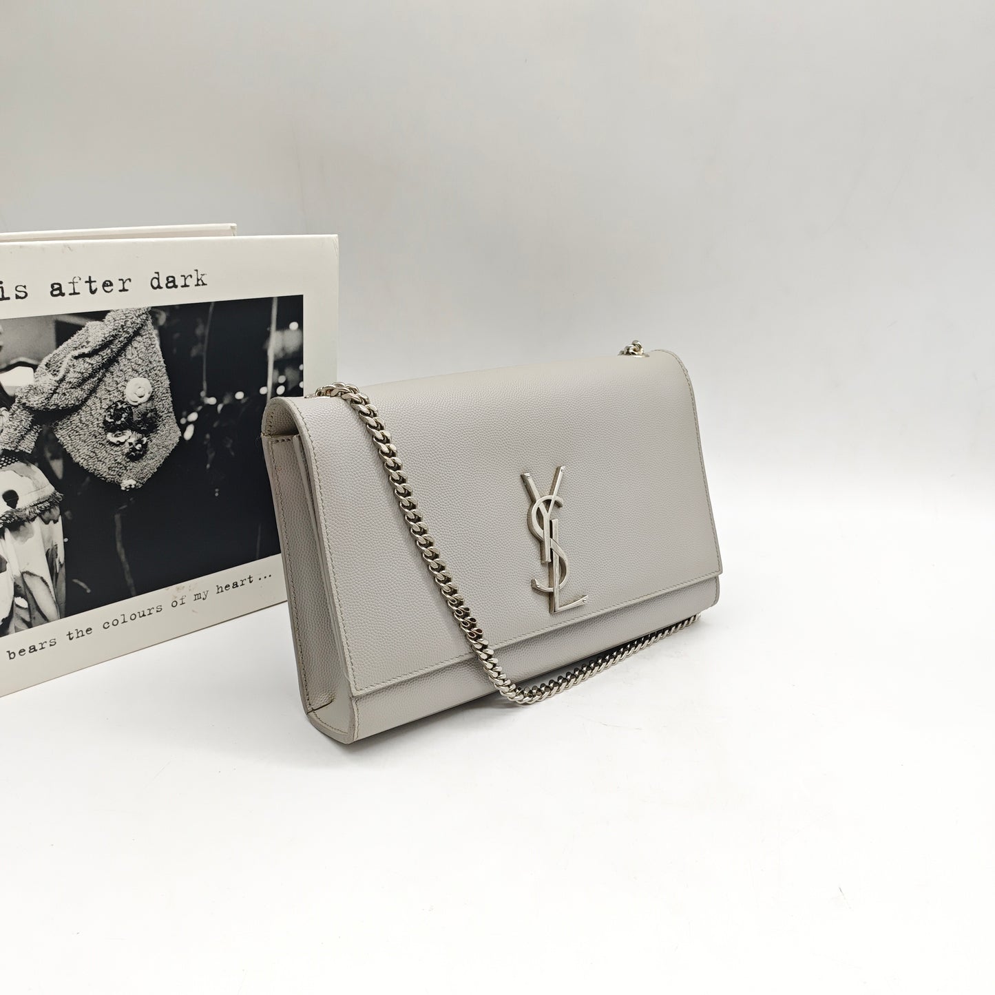 Saint Laurent - Kate - Grained calfskin leather - Grey - (small)