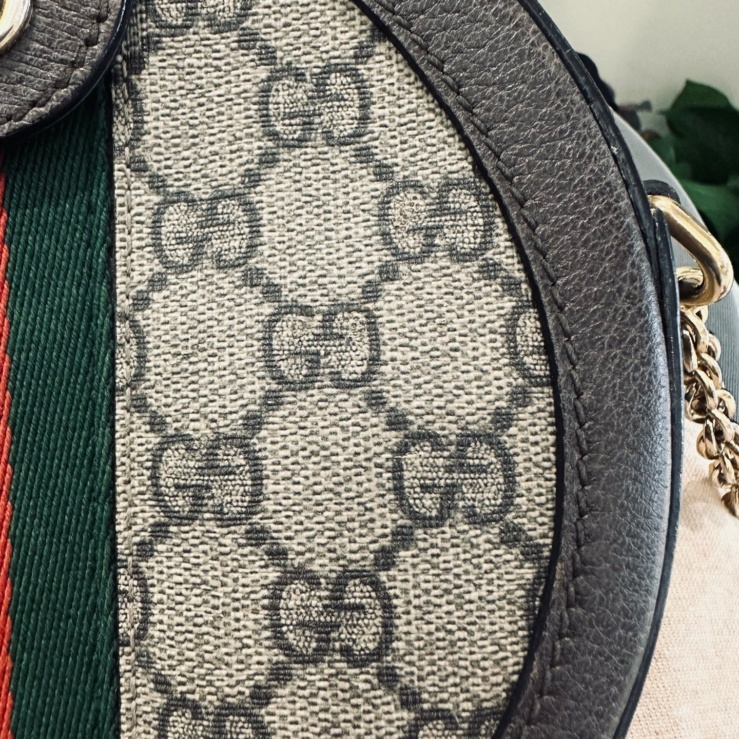 Gucci - Ophidia Round Mini Shoulder Bag - GG Supreme canvas with Leather trim - Brown - (mini)