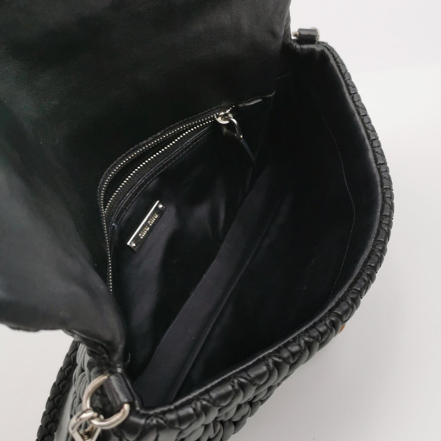 Miu Miu - Matelassé Shoulder Bag - Lambskin leather - Black - (small)