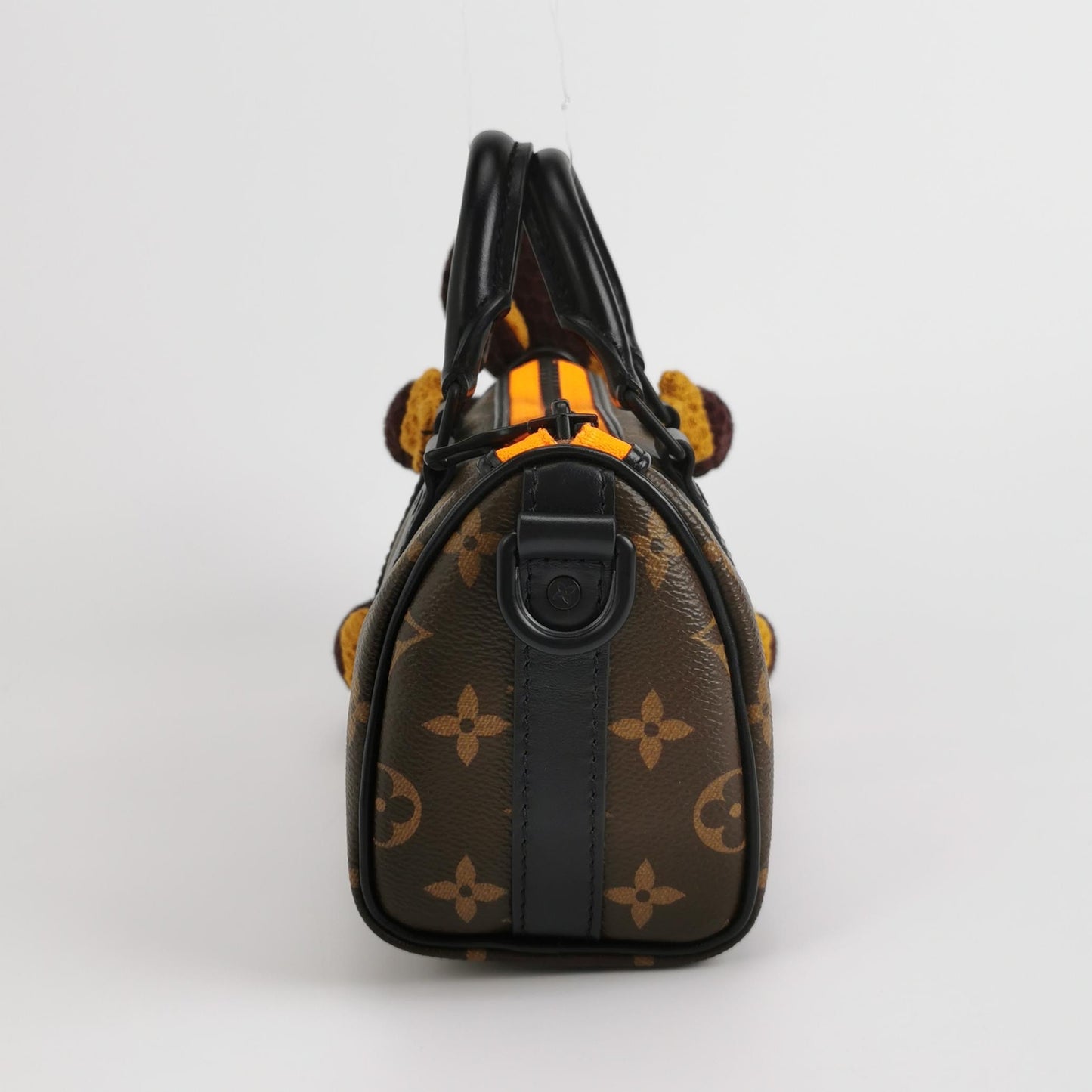 Louis Vuitton - Nano Keepall M80118 (NIGO collaboration) - Monogram coated canvas with leather trim and knitted textile monkey - Brown, Black, Orange - (mini)