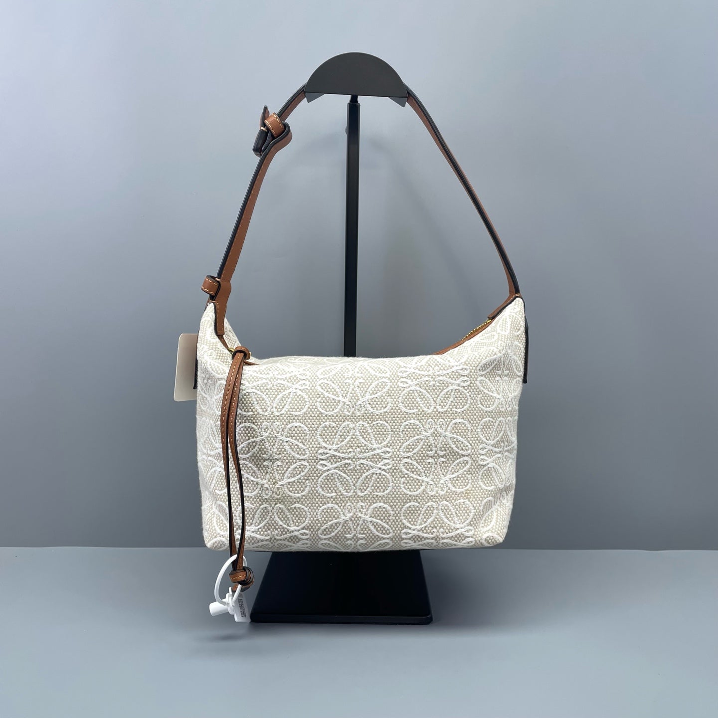Loewe - Cubi Bag - Anagram canvas with leather trim - Beige - (small)