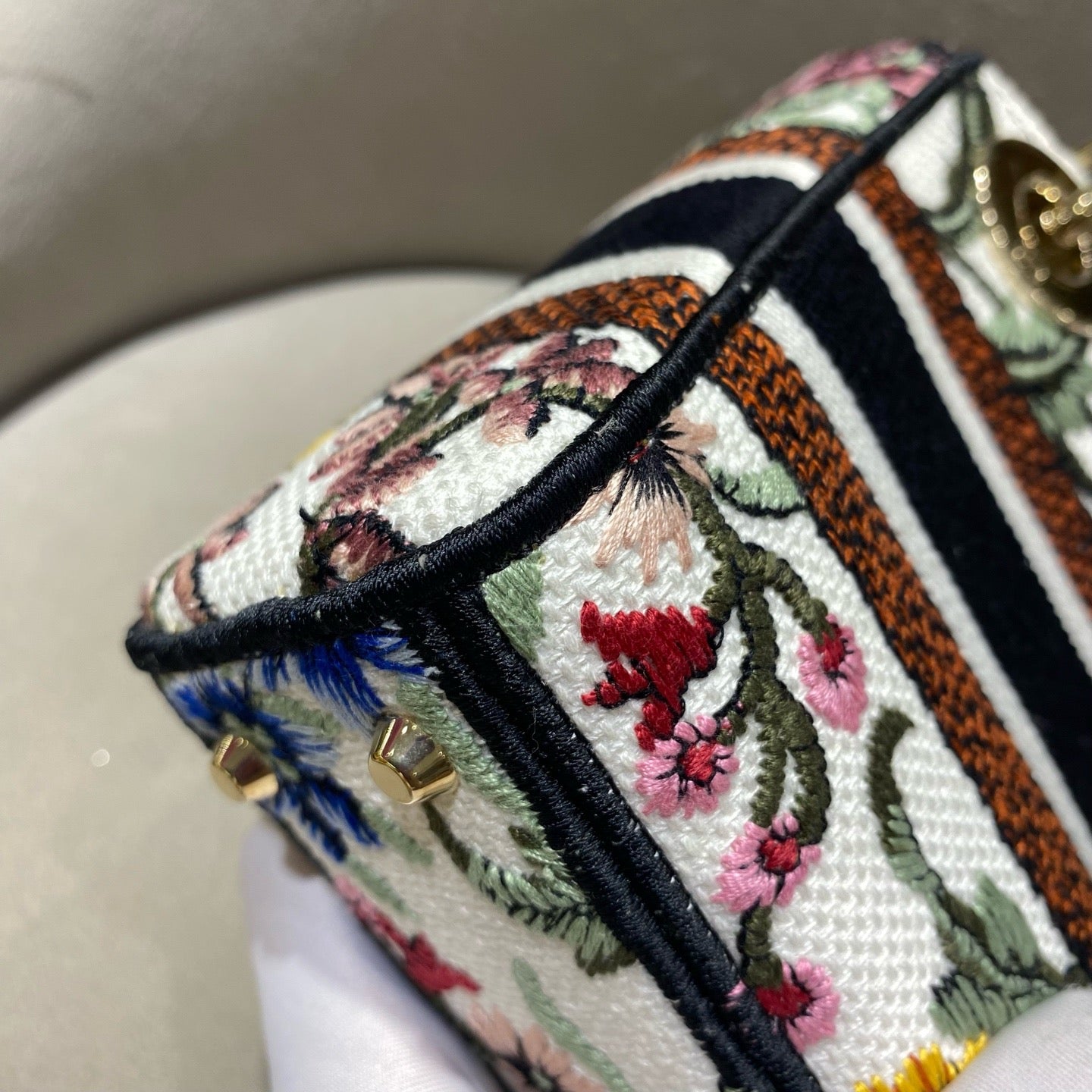 Dior - Lady D-Lite - Embroidered canvas - White with Multicolour embroidery - (Mini)