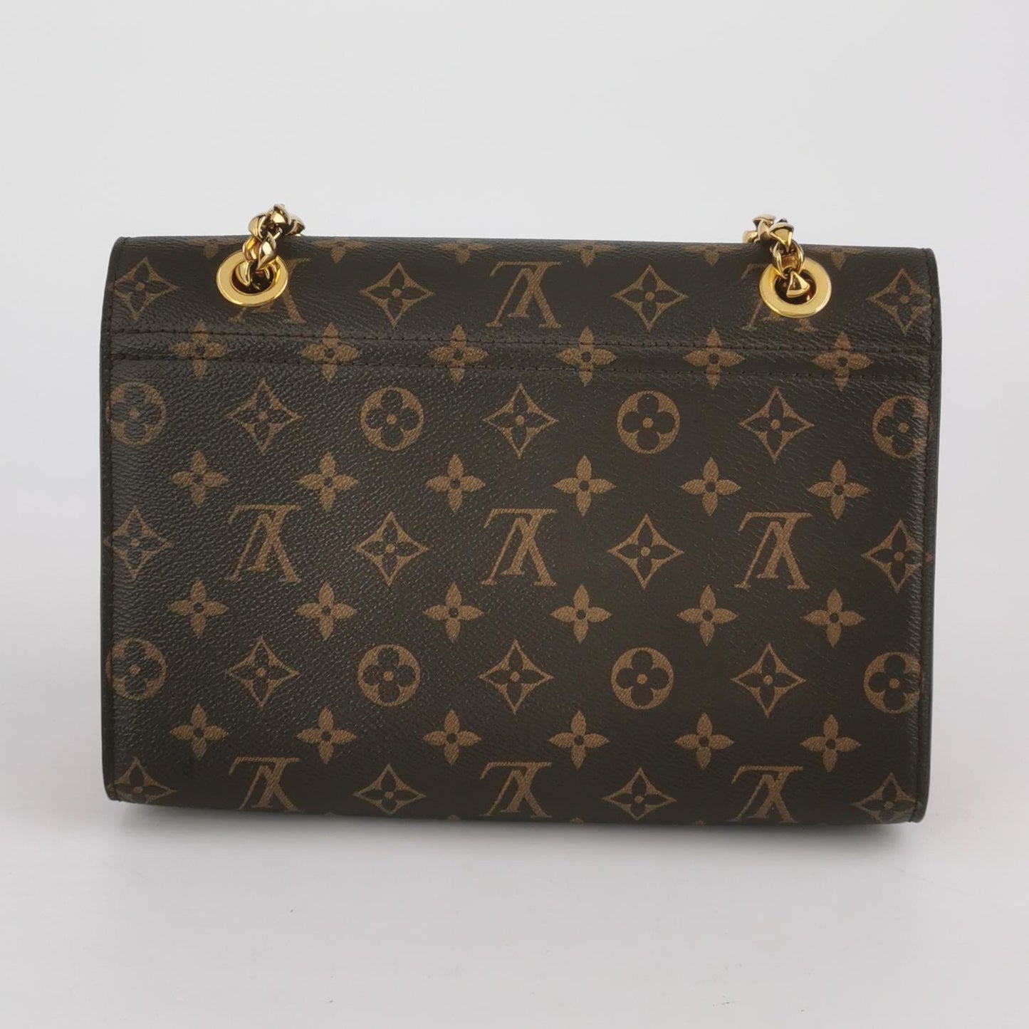 Louis Vuitton - S Lock Chain Bag - Monogram coated canvas and grained leather - Brown and Red - (Small)