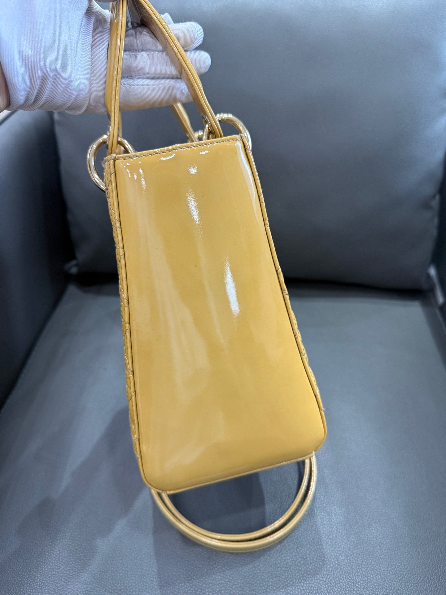 Dior - Lady Dior - Patent leather - Beige - (Medium)