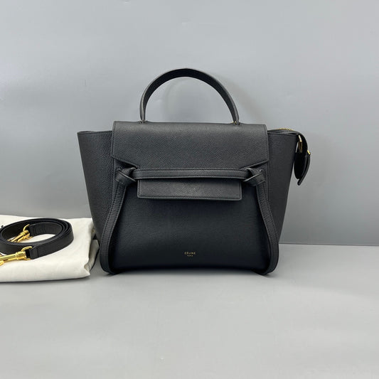 Celine - Belt Bag Small - Grained calfskin leather - Black - (small)