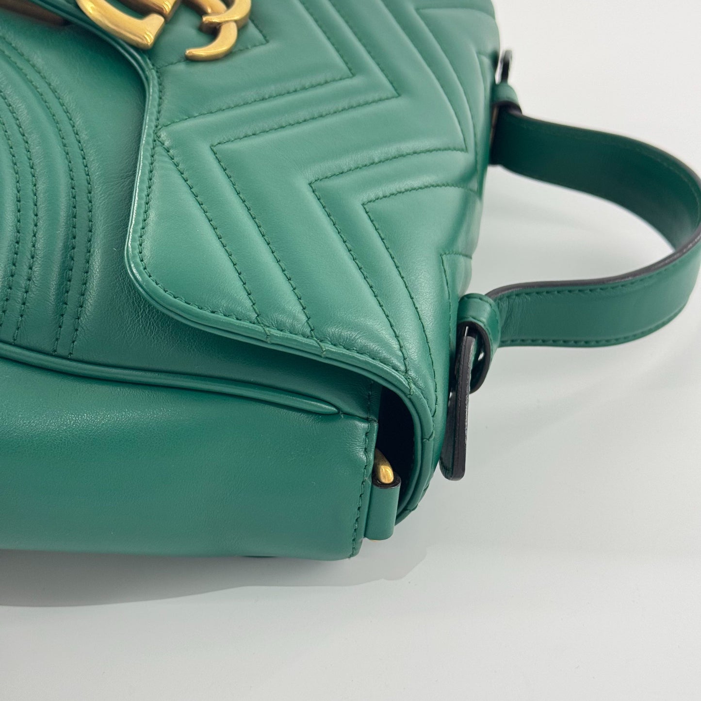 Gucci - Marmont Top Handle - Leather - Green - (medium)