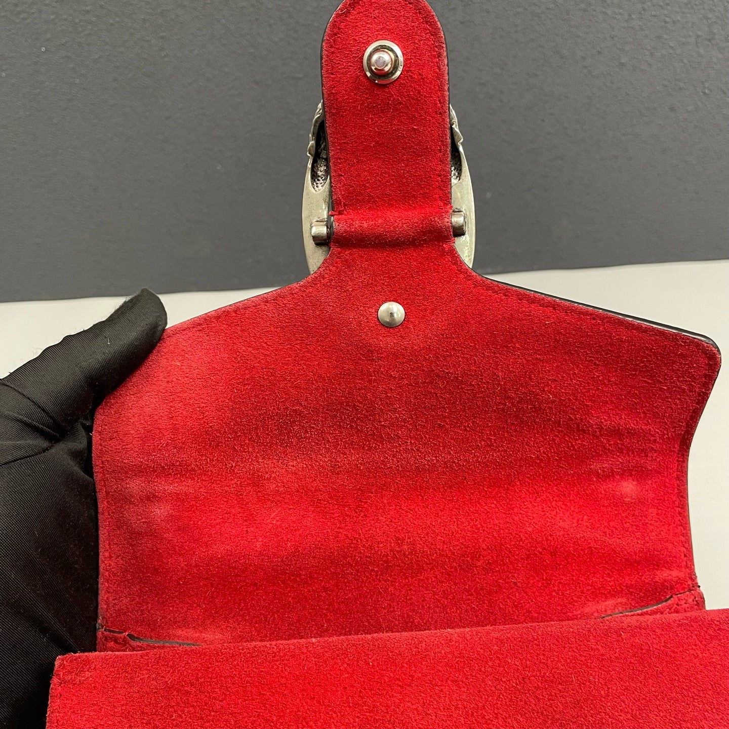 Gucci - Dionysus Chain Shoulder Bag - GG Supreme canvas with suede lining - Beige with Red accents - (Small)