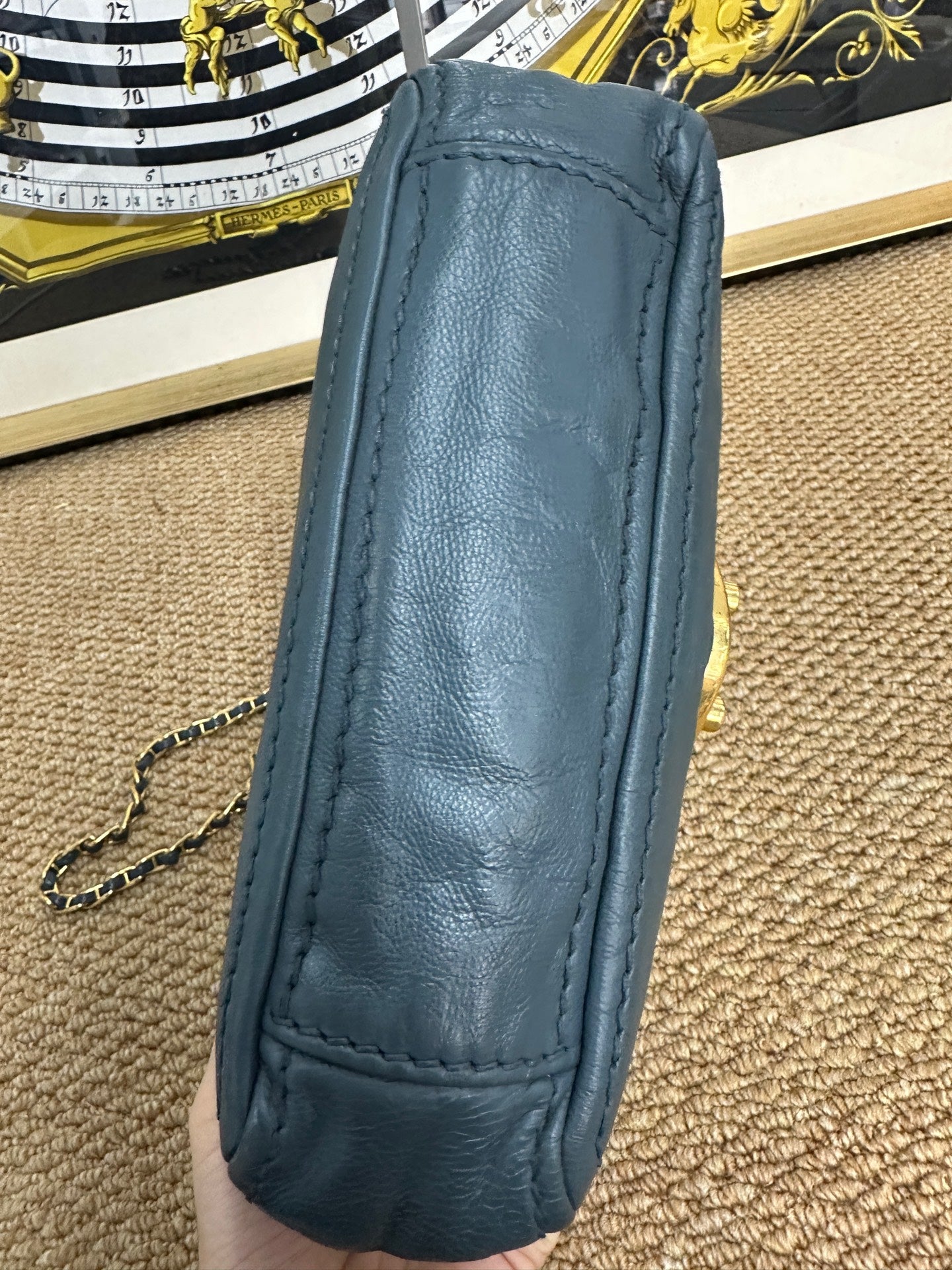 Prada - Yuanbao Flap Crossbody Bag - Leather - Blue - (mini)
