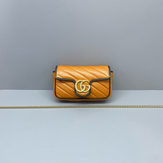 Gucci - Marmont Super Mini Bag - Leather - Brown - (mini)