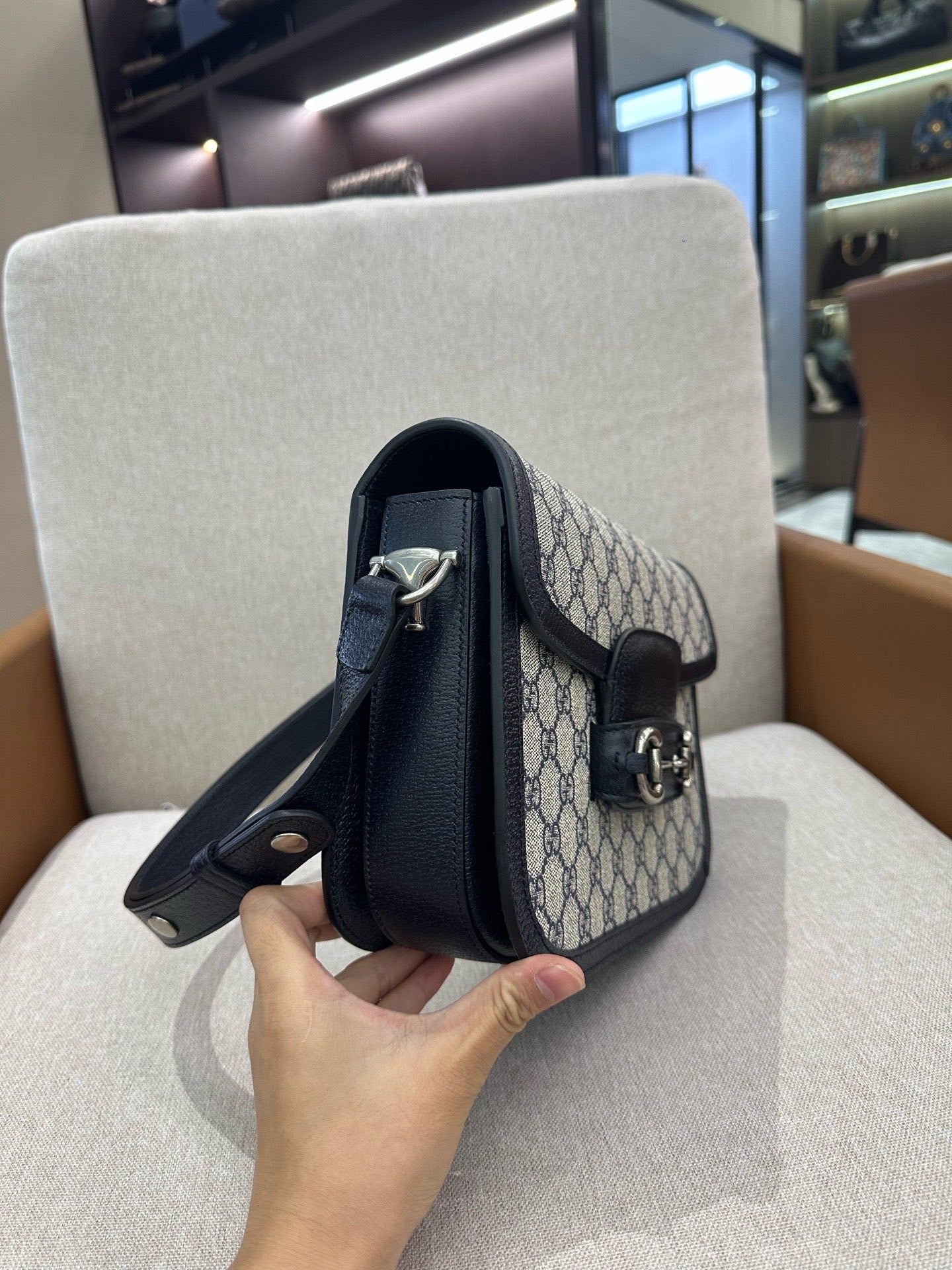 Gucci - Horsebit 1955 - GG Supreme Canvas with Leather Trim - Blue - (mini)