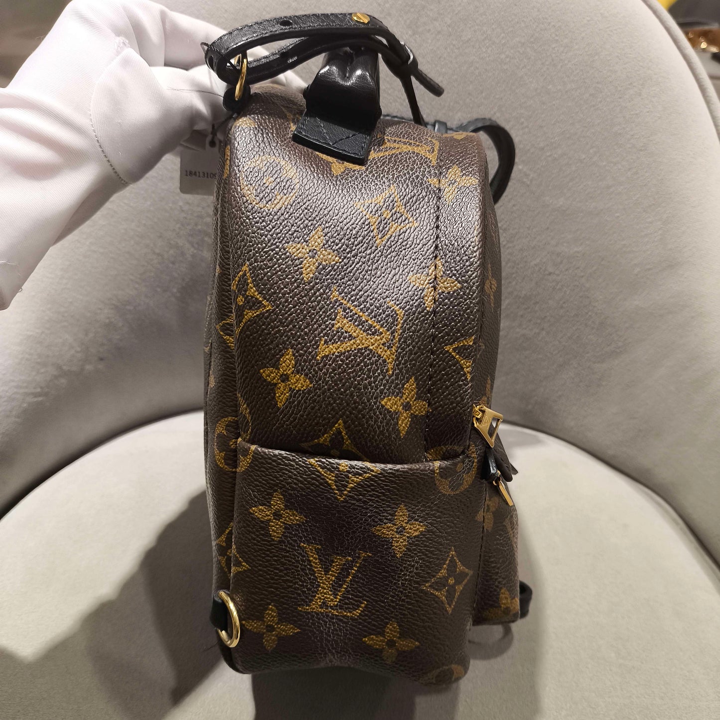 Louis Vuitton - Palm Springs Backpack Mini - Monogram coated canvas with leather trim - Brown, Black - (mini)