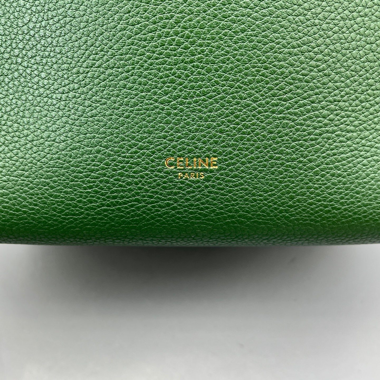Celine - Bucket Bag - Grained leather - Ink Green - (medium)