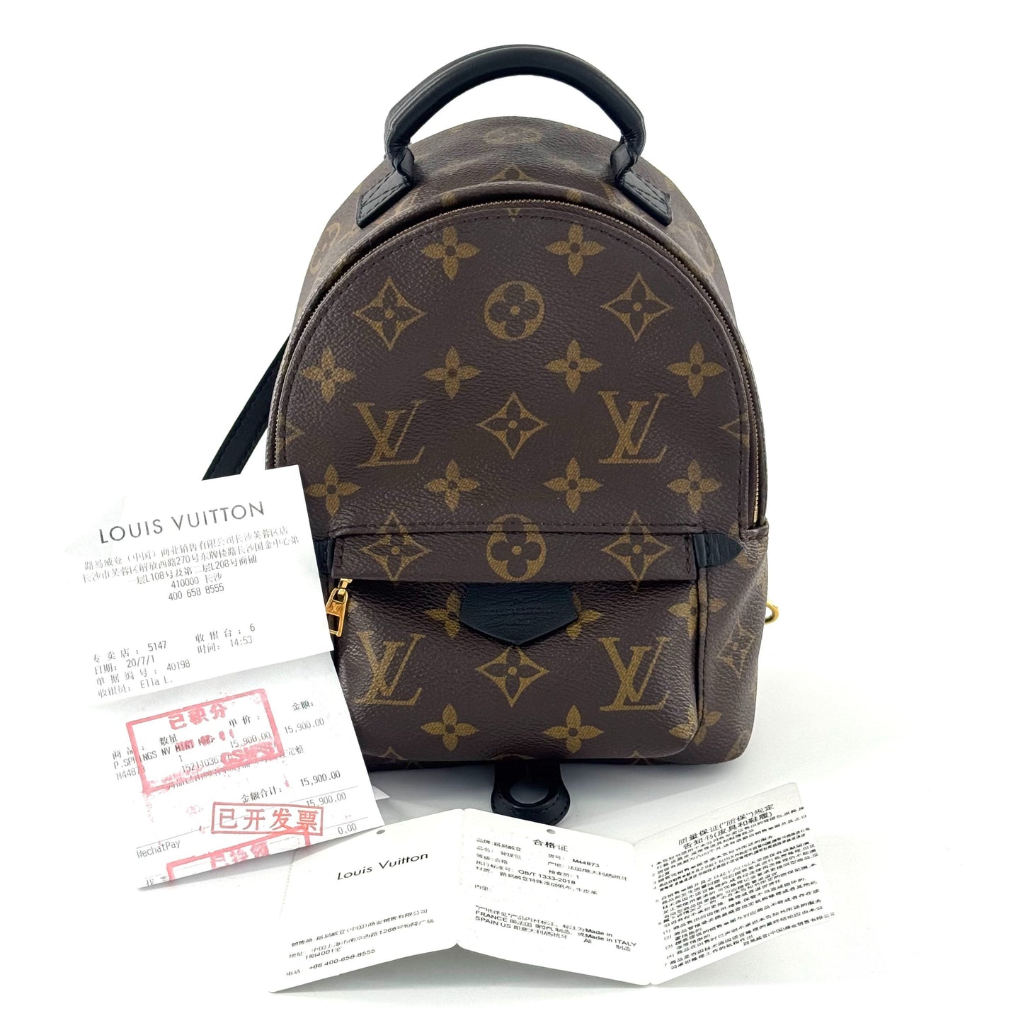 Louis Vuitton - Palm Springs Mini Backpack - Monogram coated canvas with leather trim - Brown - (Mini)