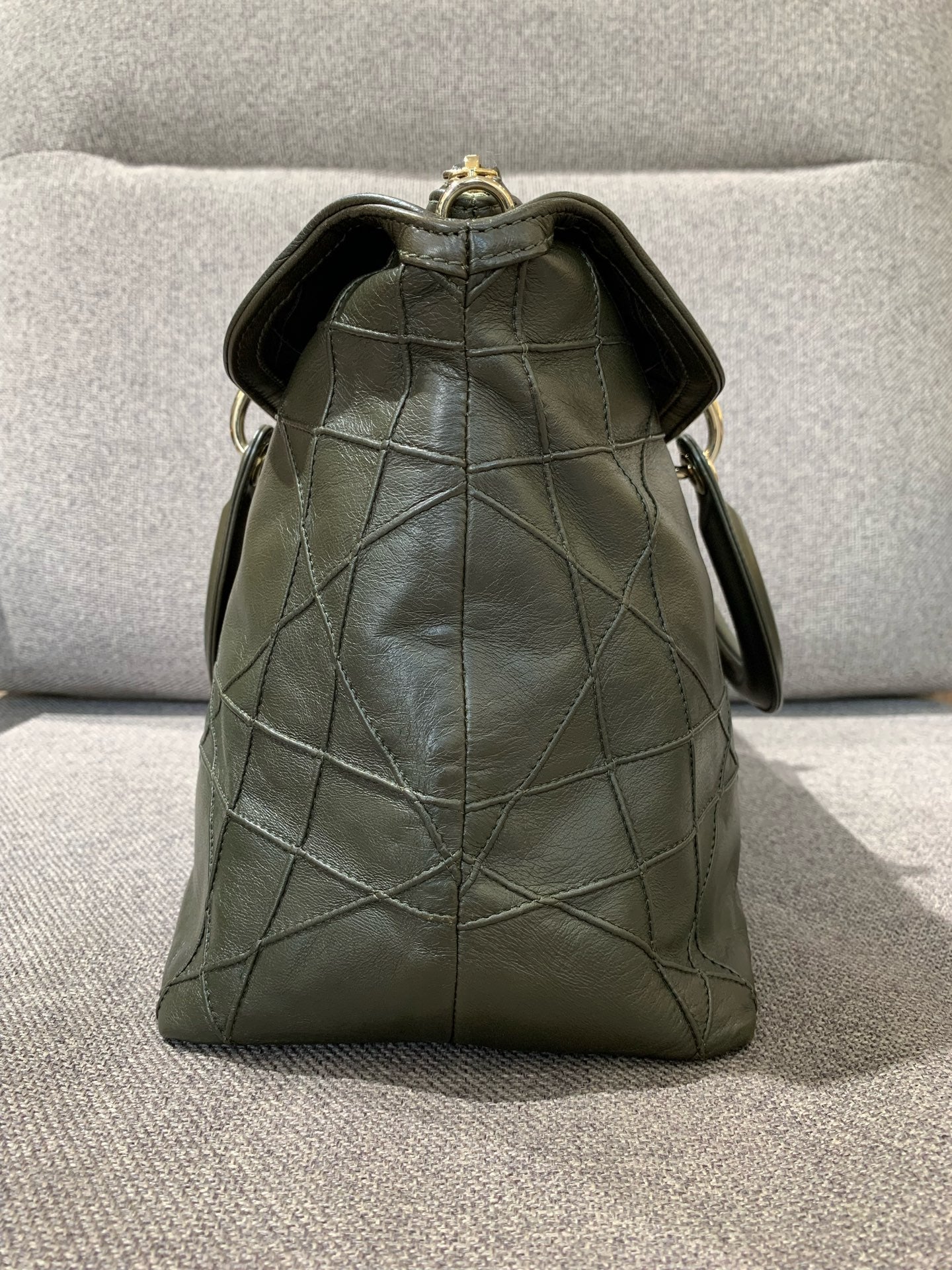 Dior - Cannage Handbag - Leather - Green - (medium)