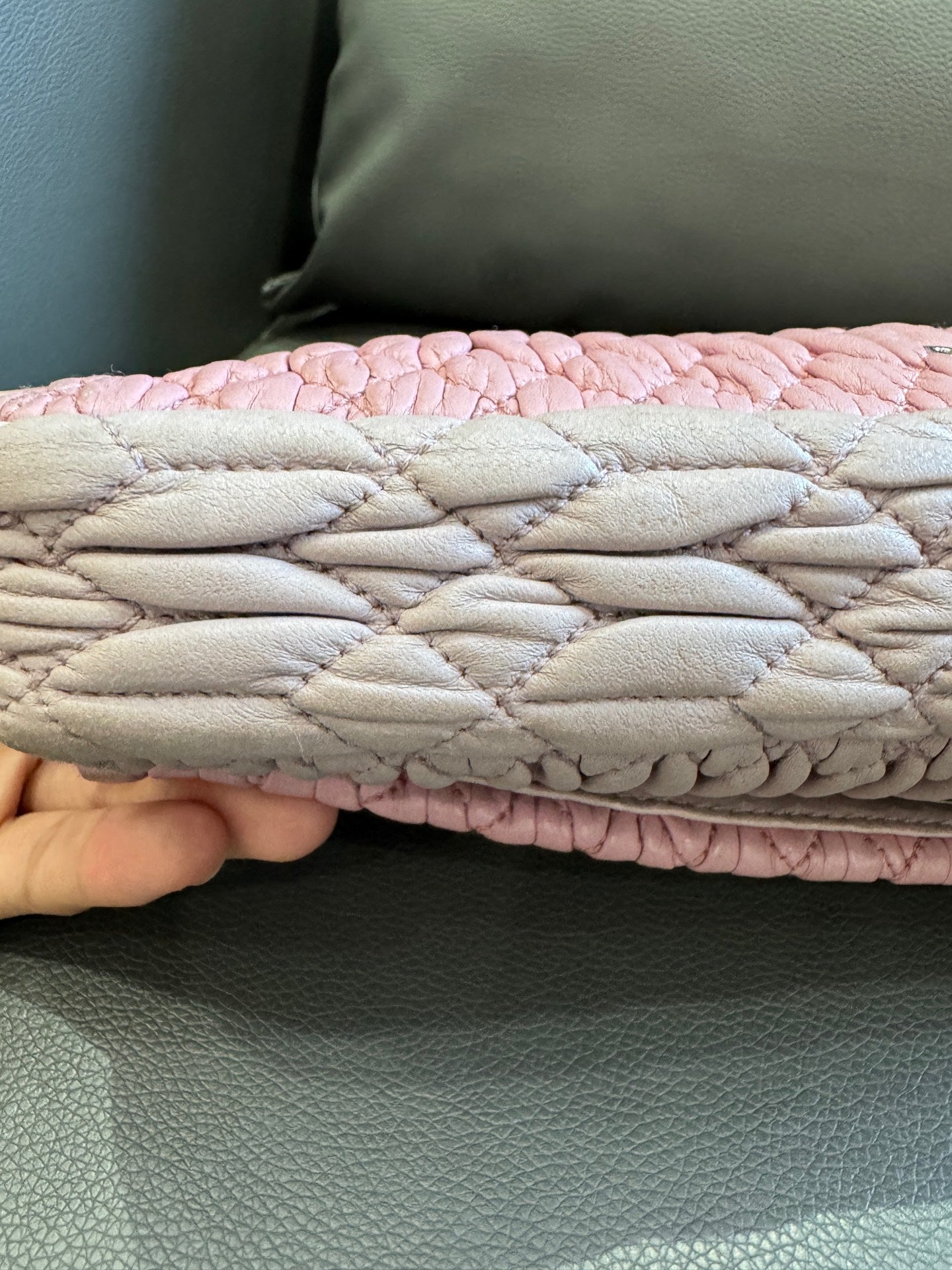 Miu Miu - Matelassé Gem Chain Bag - Leather - Pink - (medium)