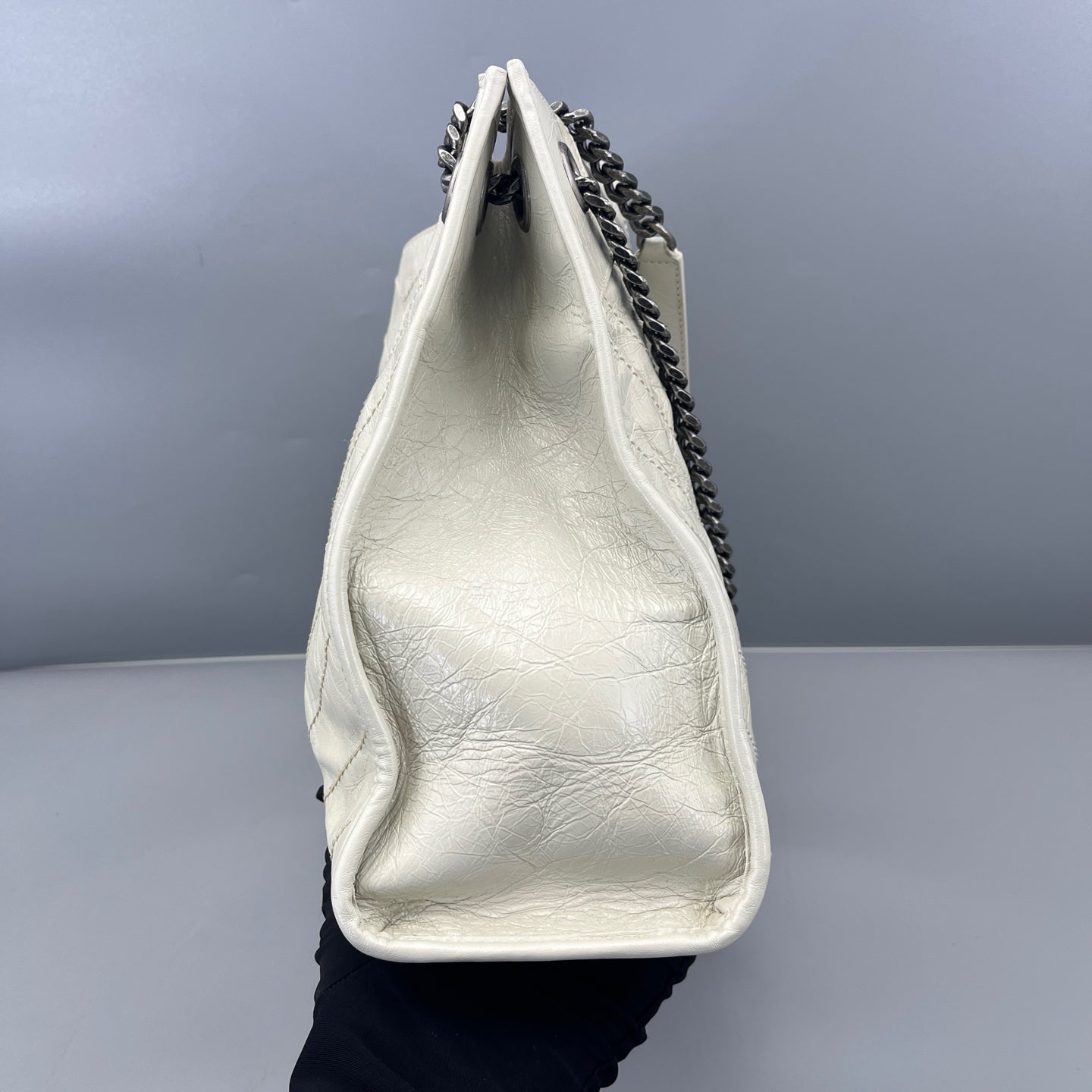 Saint Laurent - Niki Small Tote Bag - Leather - White - (small)