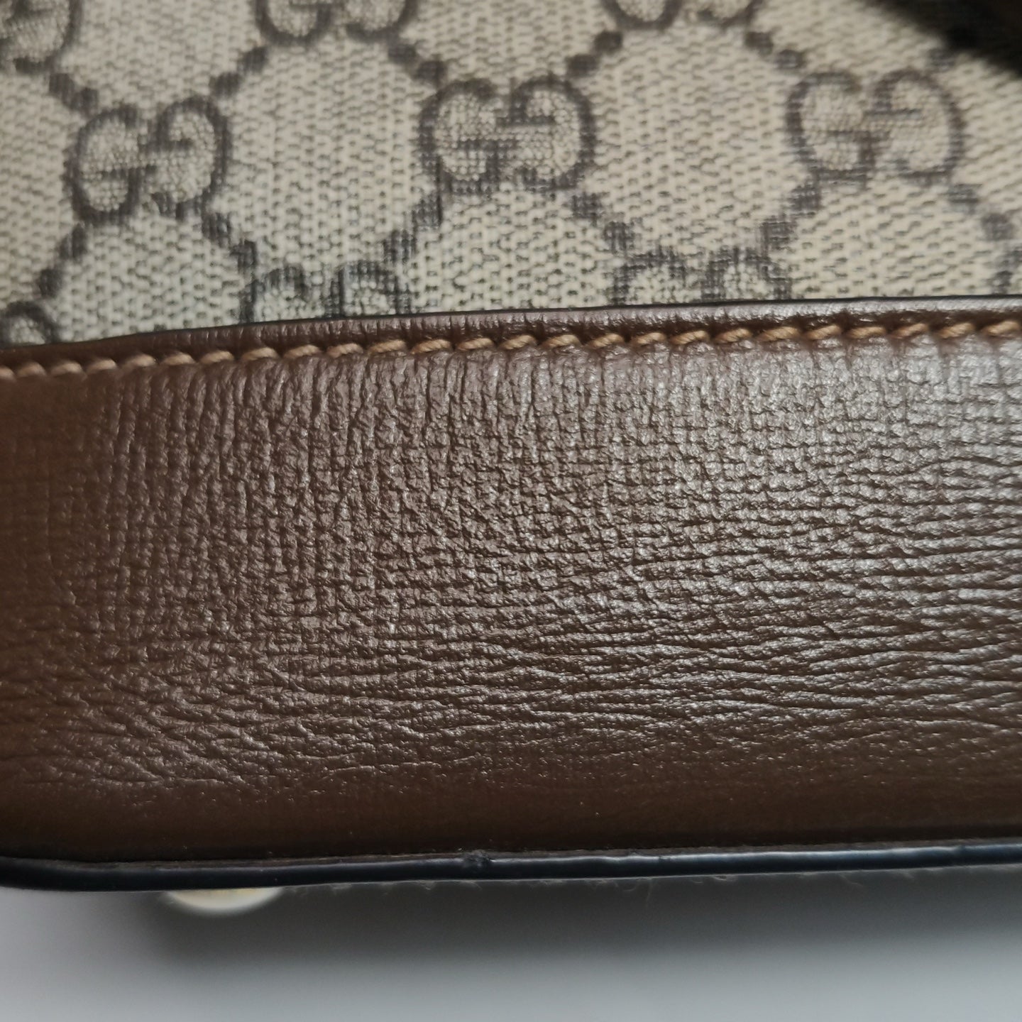 Gucci - Horsebit 1955 - GG Supreme canvas with leather trim - Beige and Brown - (small)
