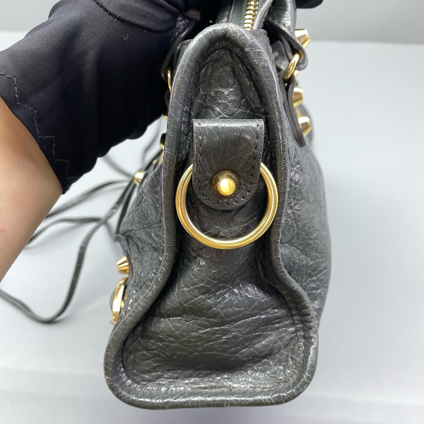 Balenciaga - Mini City Bag - Distressed lambskin leather - Grey - (mini)