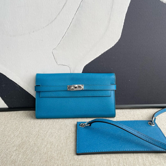 Hermès - Kelly Longue Wallet - Epsom leather - Blue - (medium)