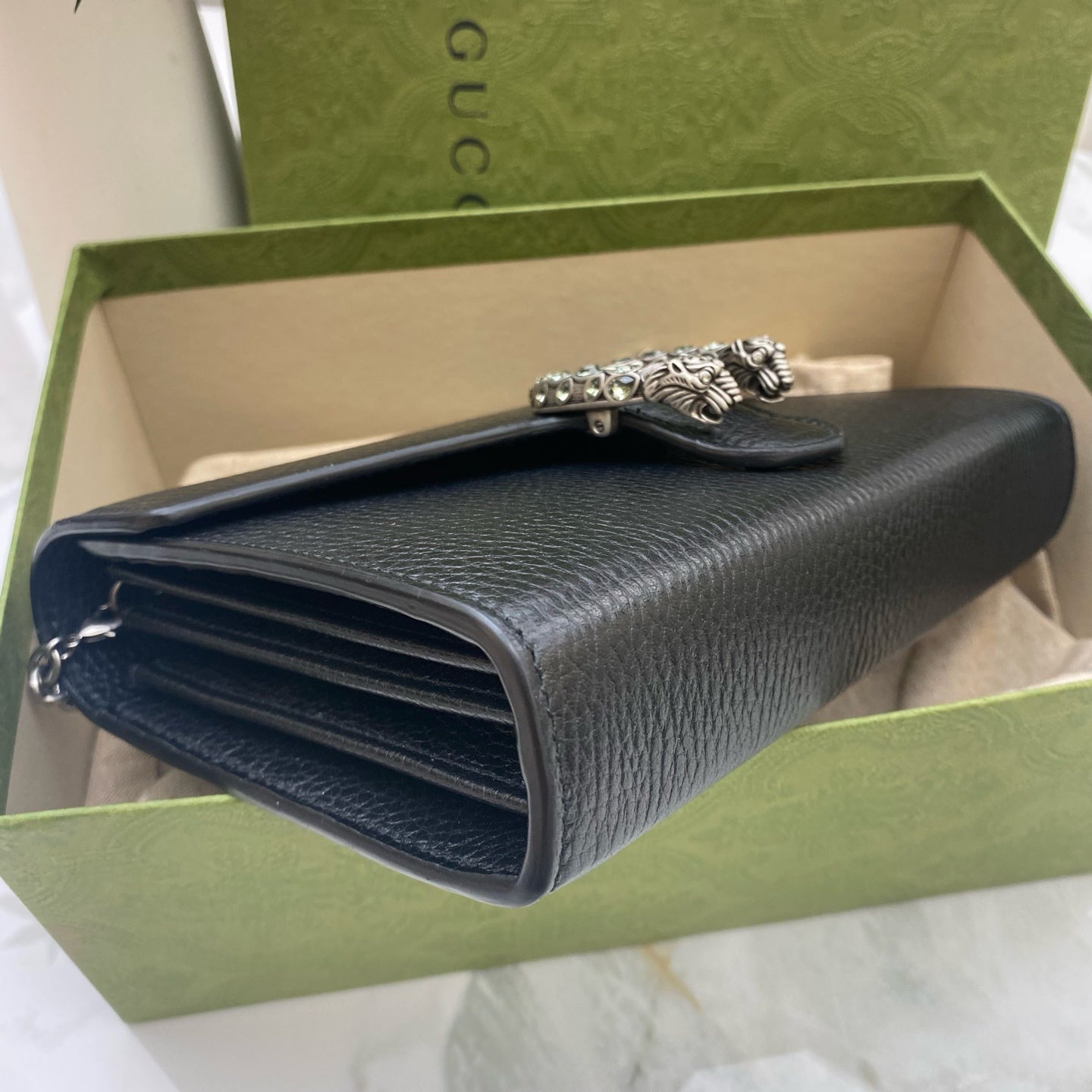 Gucci - Dionysus Wallet on Chain (WOC) - Grained leather - Black - (mini)