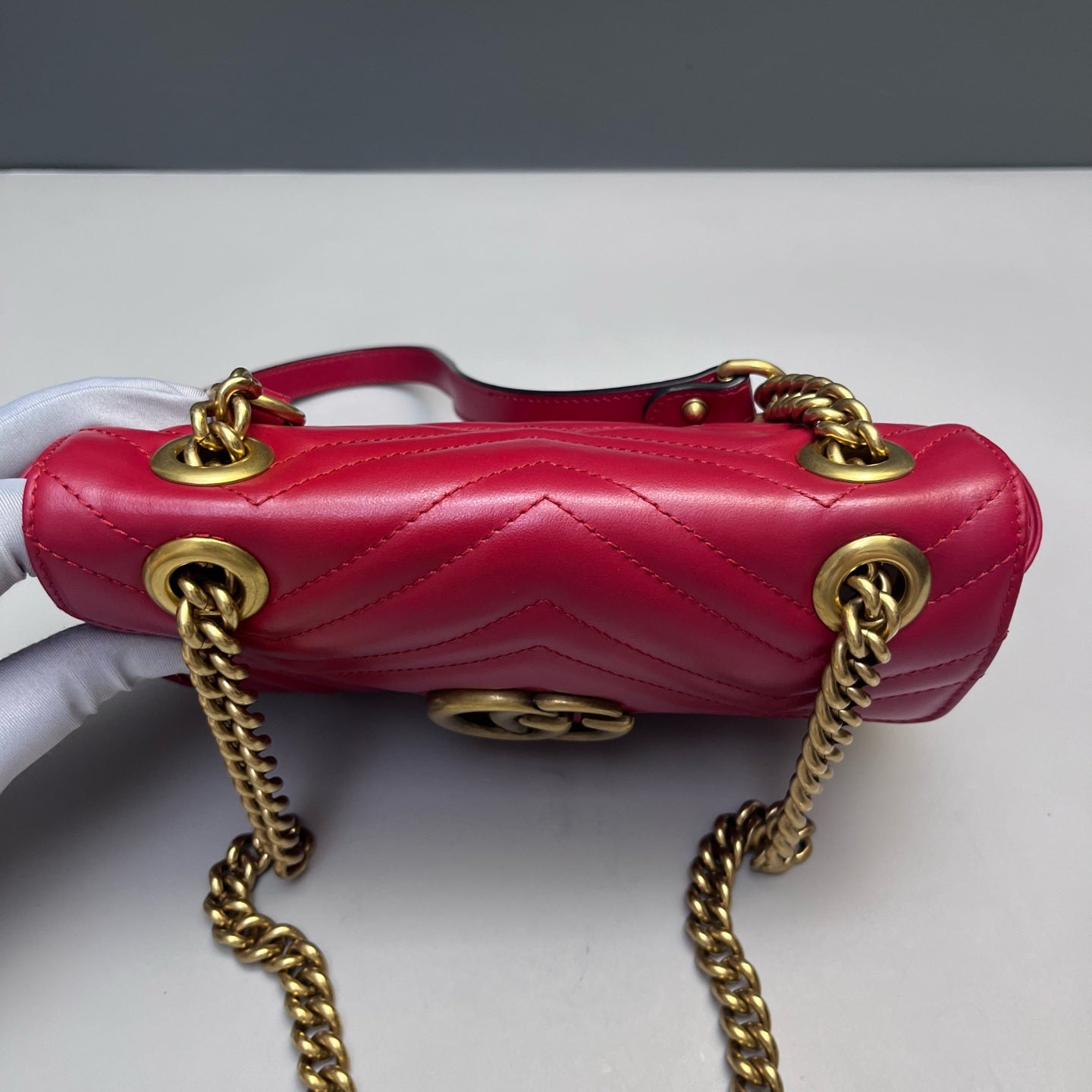 Gucci - Marmont Matelassé Shoulder Bag - Leather - Red - (small)