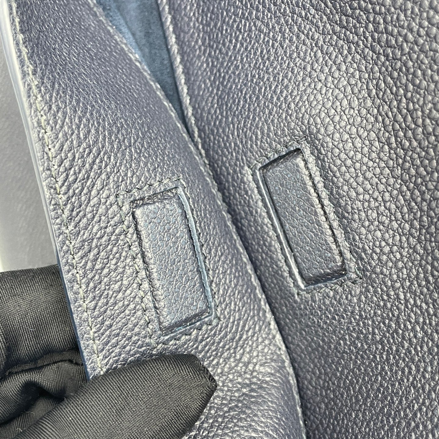 Saint Laurent - Shopping Tote Bag - Pebbled leather - Navy - (large)