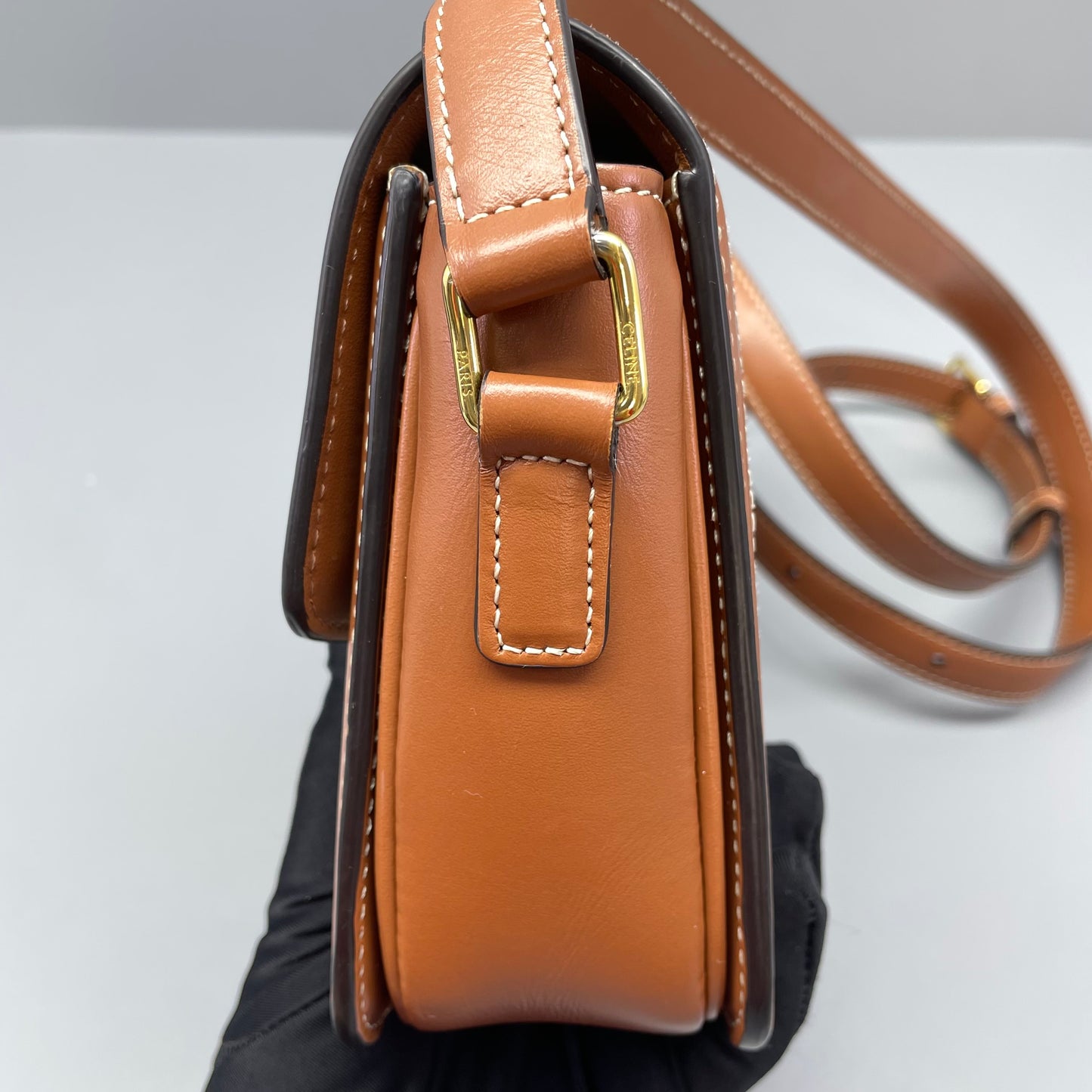 Celine - Teen Triomphe - Coated Canvas and Leather - Caramel and White - (mini)