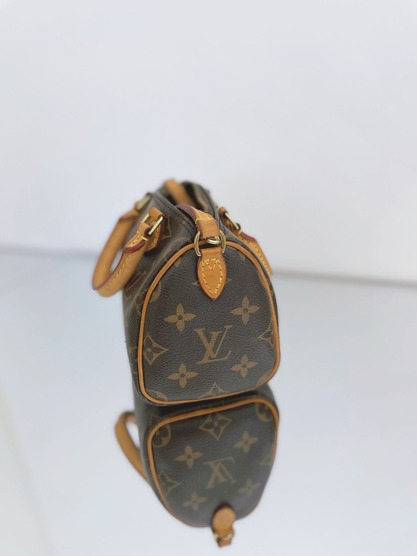 Louis Vuitton - Speedy Nano - Monogram coated canvas with natural cowhide leather trim - Brown - (mini)