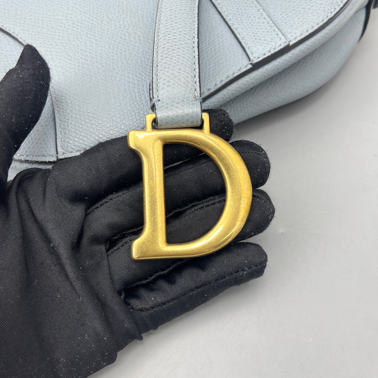 Dior - Saddle Bag - Grained calfskin leather - Blue - (mini)