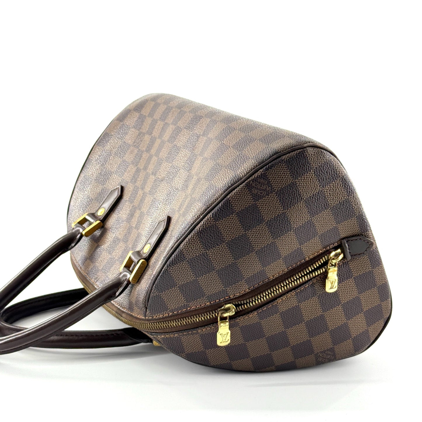 Louis Vuitton - Damier Ebene Bowling Bag - Damier Ebene coated canvas with leather trim - Brown - (Medium)