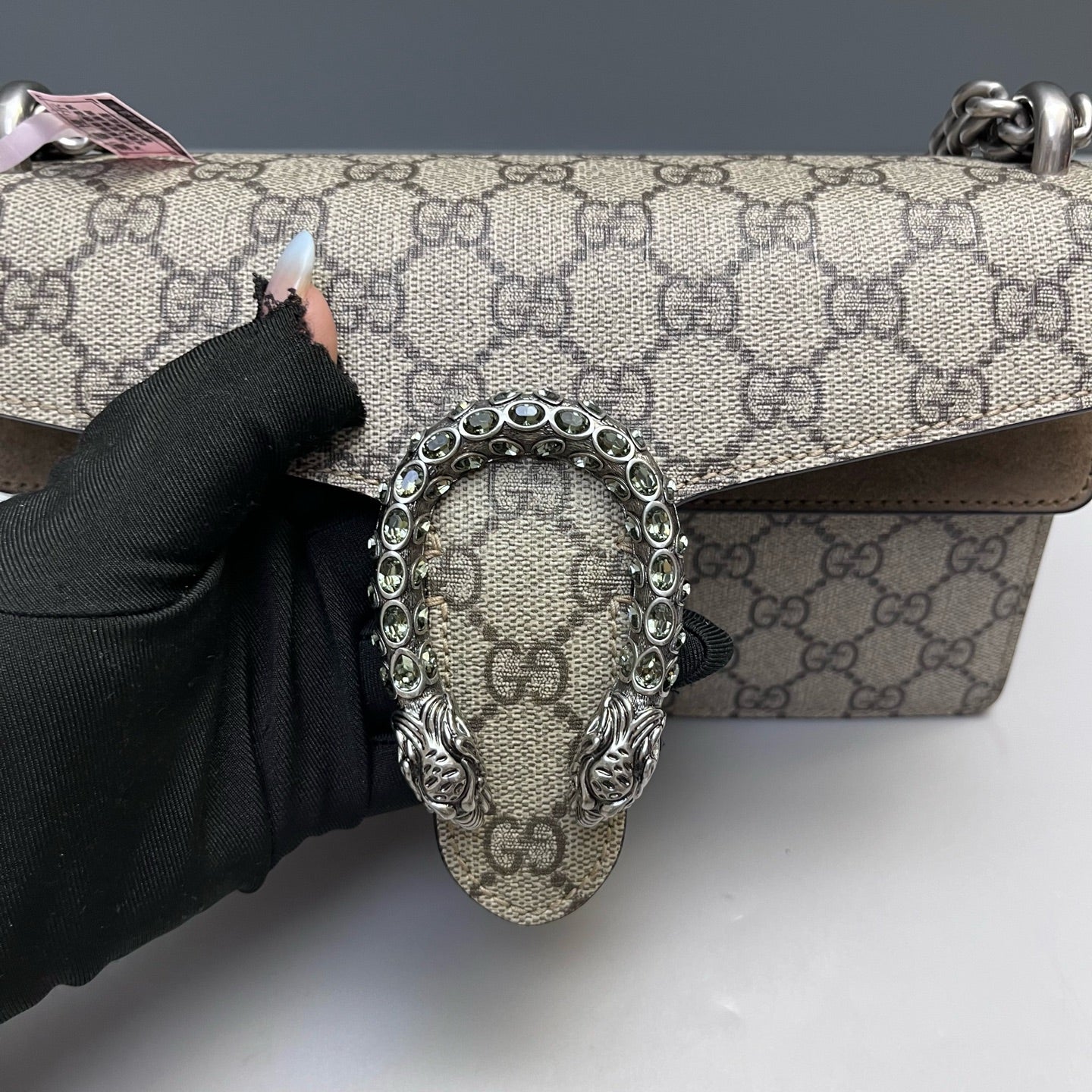 Gucci - Dionysus Shoulder Bag - GG Supreme coated canvas, suede, and leather trim - Beige - (medium)