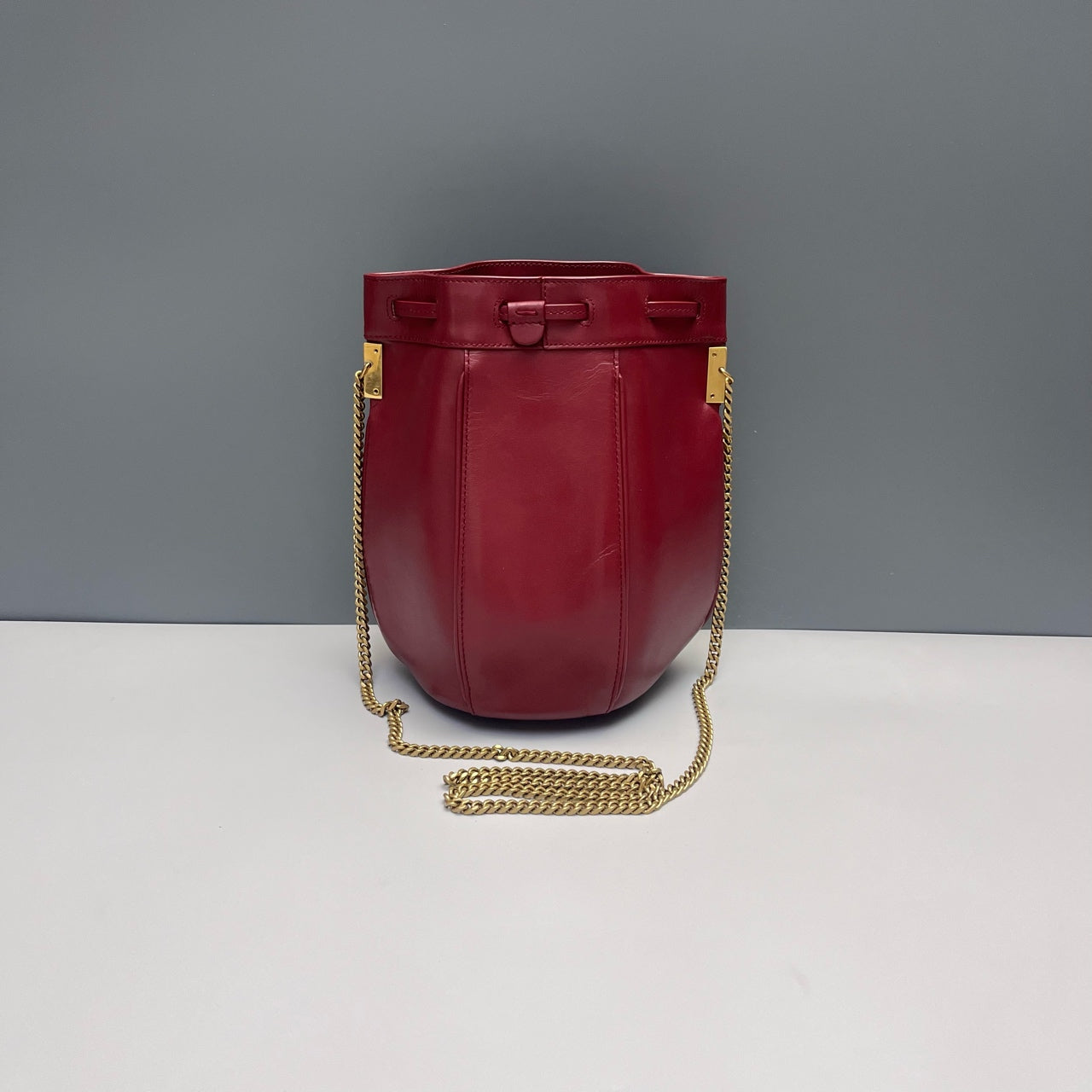 Saint Laurent - Chain Bucket Bag - Leather - Red - (medium)