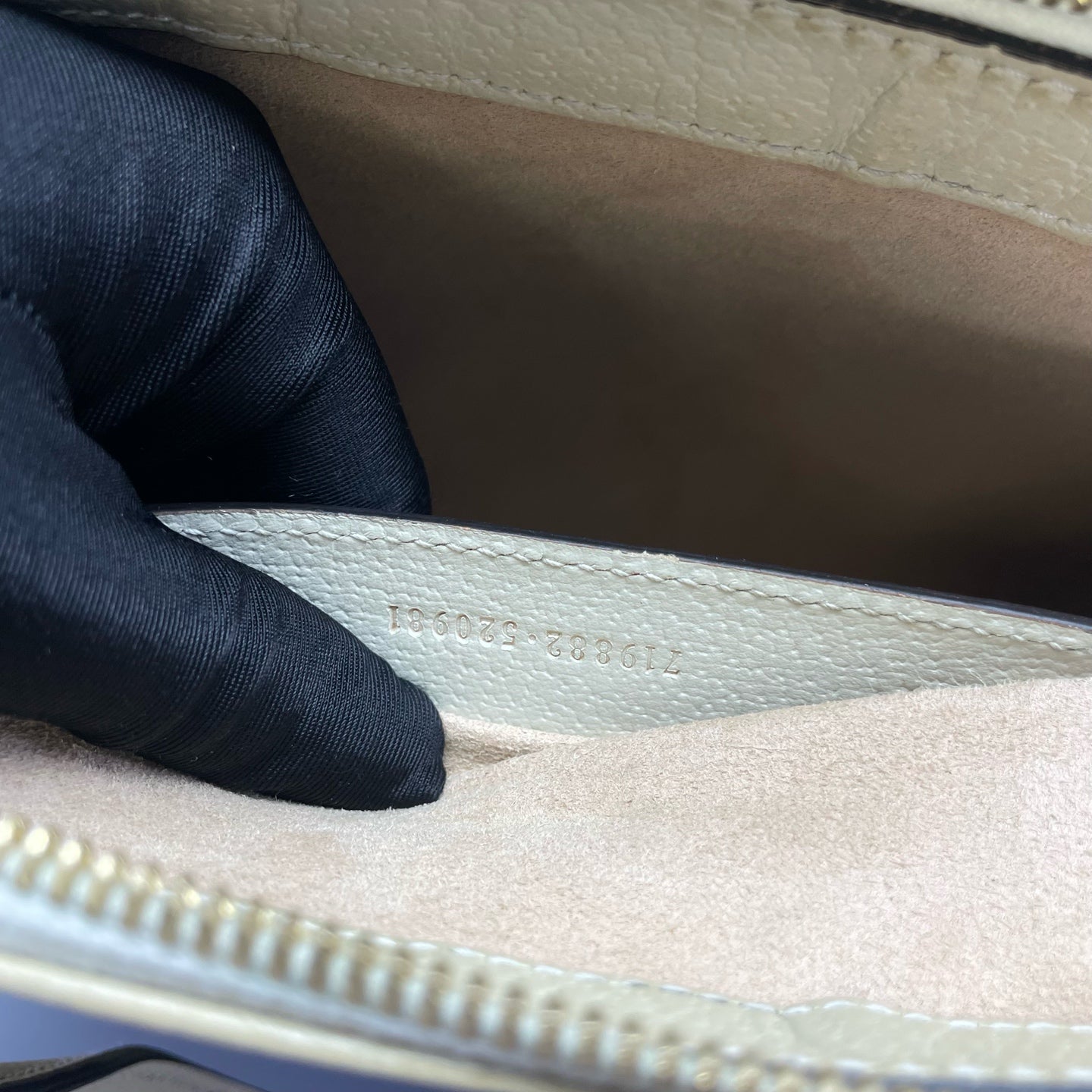 Gucci - Ophidia Small Top Handle Bag - Grained leather - Beige - (Small)
