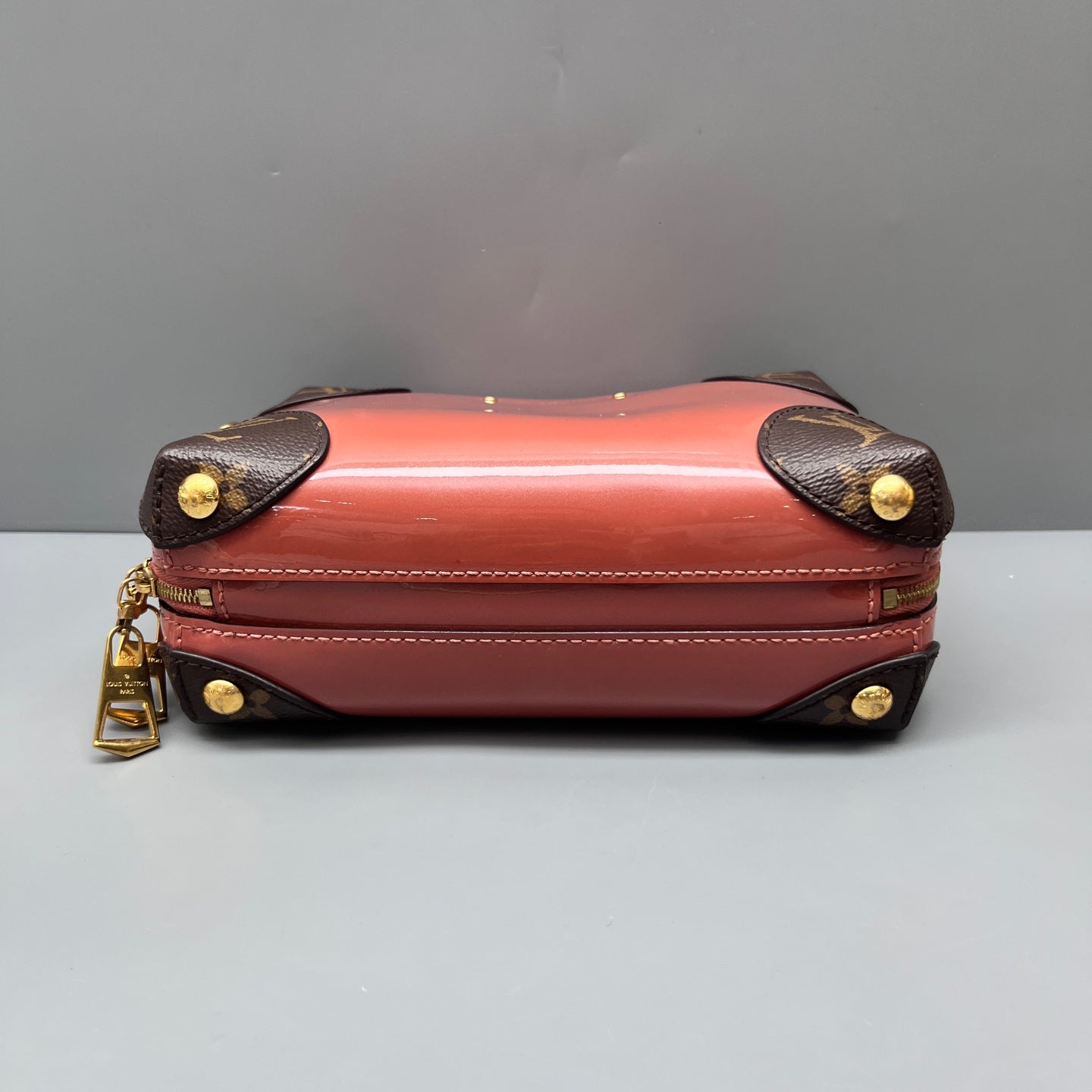 Louis Vuitton - Venice Box Bag - Patent leather and Monogram coated canvas - Pink and Brown with Gold-Tone Hardware - (mini)