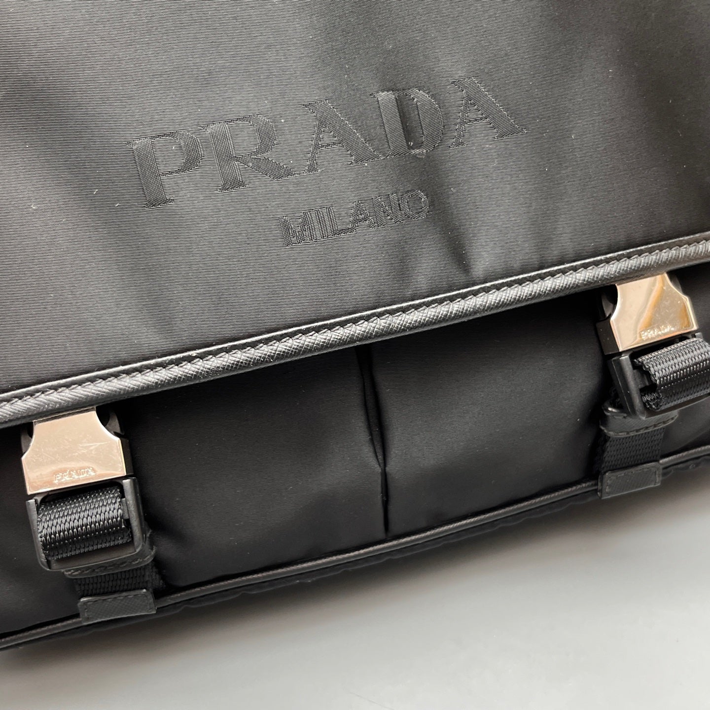 Prada - Messenger Bag - Nylon with leather trim - Black - (Medium)