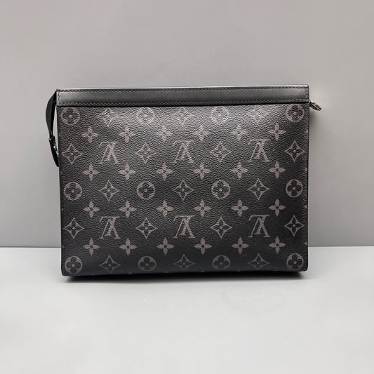 Louis Vuitton - Pochette Voyage MM - Monogram coated canvas with leather trim - Black - (Medium)
