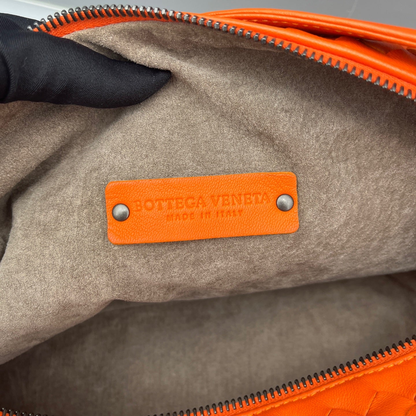 Bottega Veneta - Intrecciato Shoulder Bag (A7055) - Leather - Orange - (small)