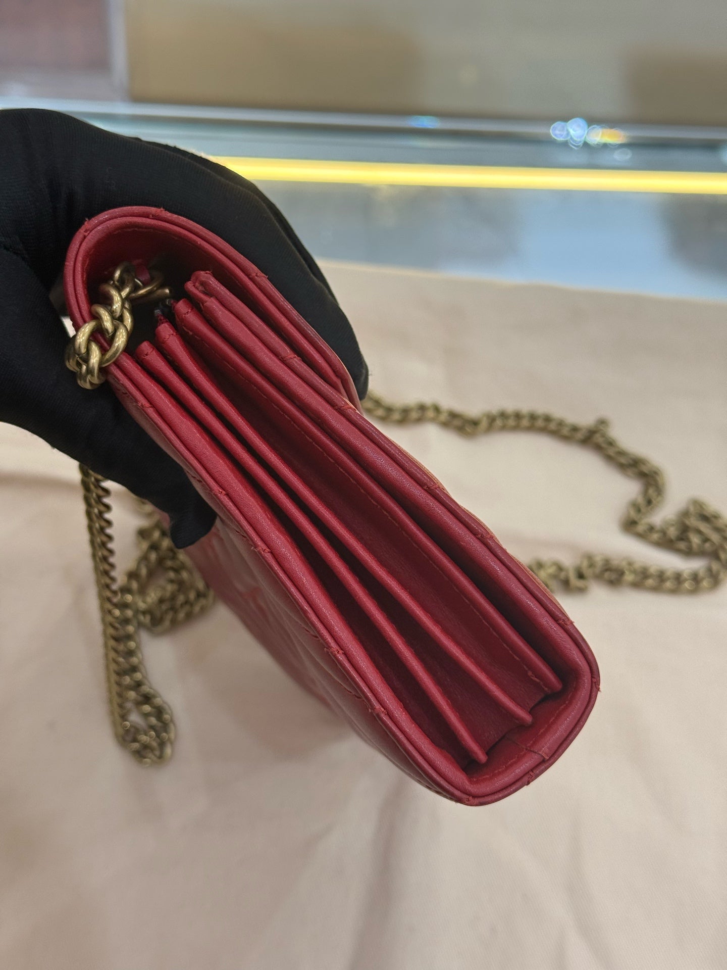 Gucci - Marmont WOC (Wallet on Chain) - Leather - Red - (mini)