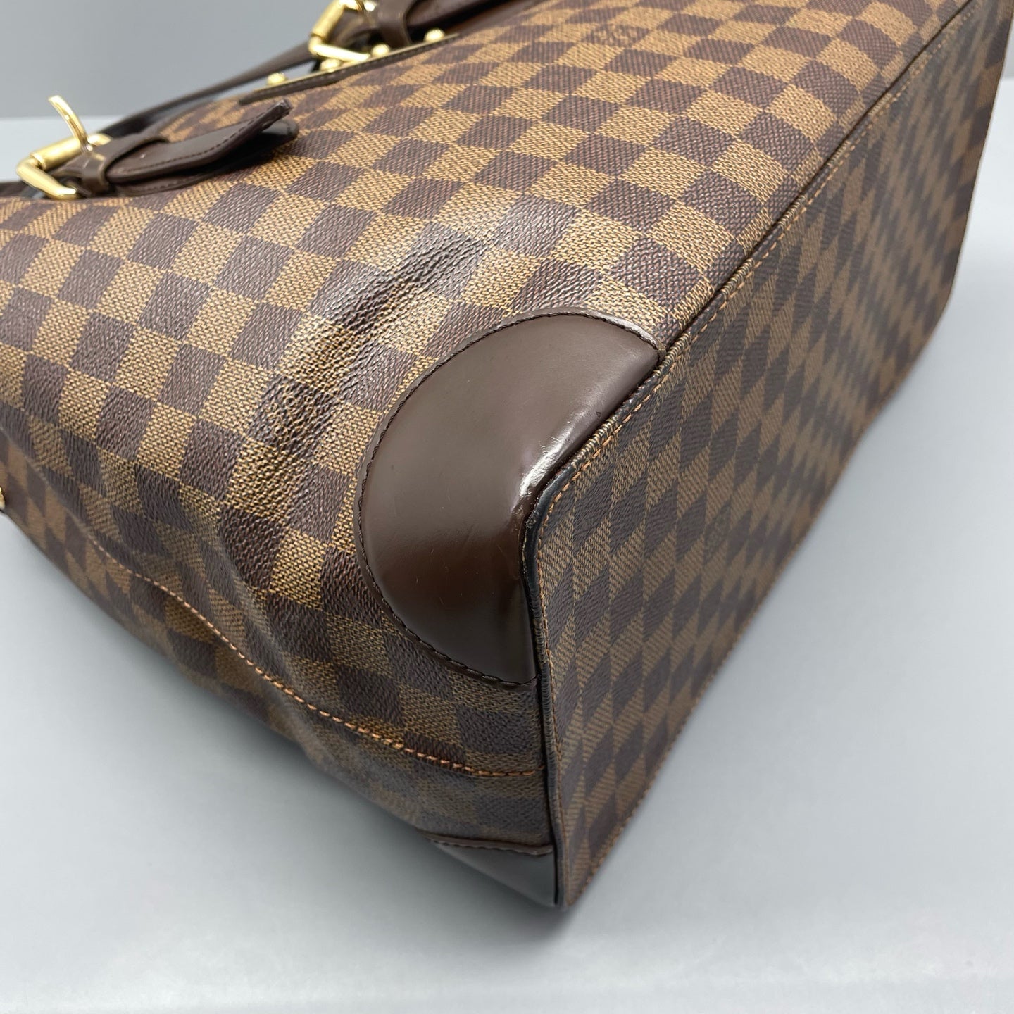 Louis Vuitton - Hampstead MM - Damier Ebene coated canvas with brown leather trim - Brown - (Large)