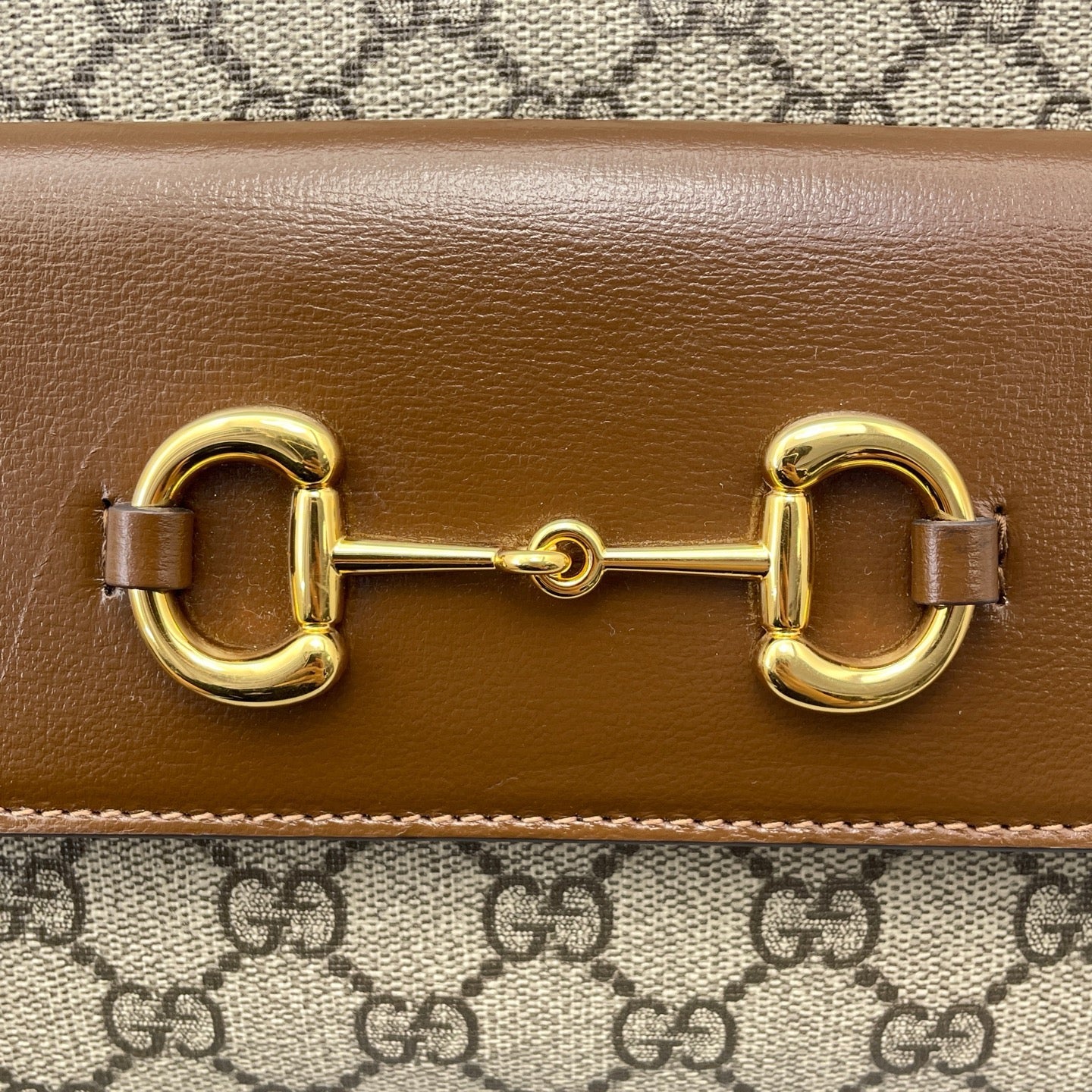 Gucci - 1955 Horsebit Camera Bag - GG Supreme canvas with leather trim - Brown - (small)