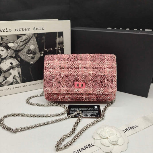 Chanel - 2.55 Reissue Wallet On Chain (WOC) - Tweed - Pink with Multicolour - (mini)
