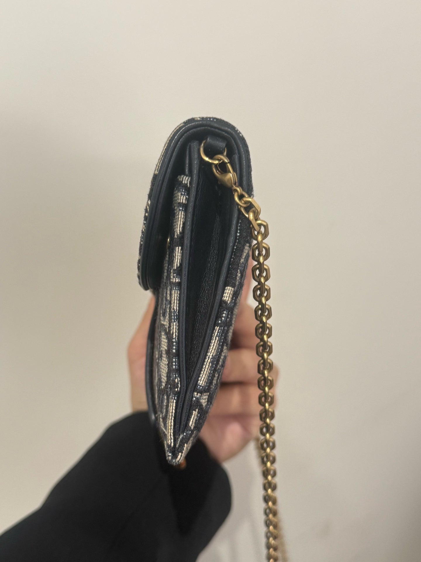 Dior - Oblique Embroidery Wallet On Chain Two-in-One - Embroidered jacquard canvas with leather trim - Multicolour - (mini)
